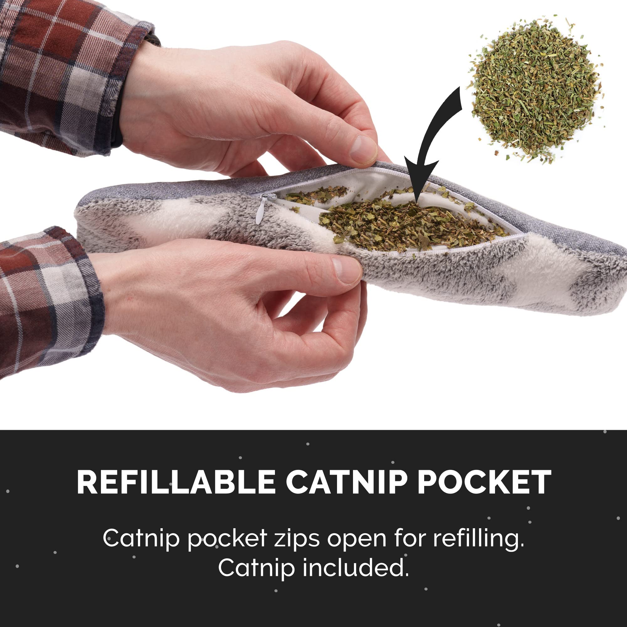 Furhaven (Set Of 3) Catnip Plush Kicker Cat Toy Set, Refillable - Space Print