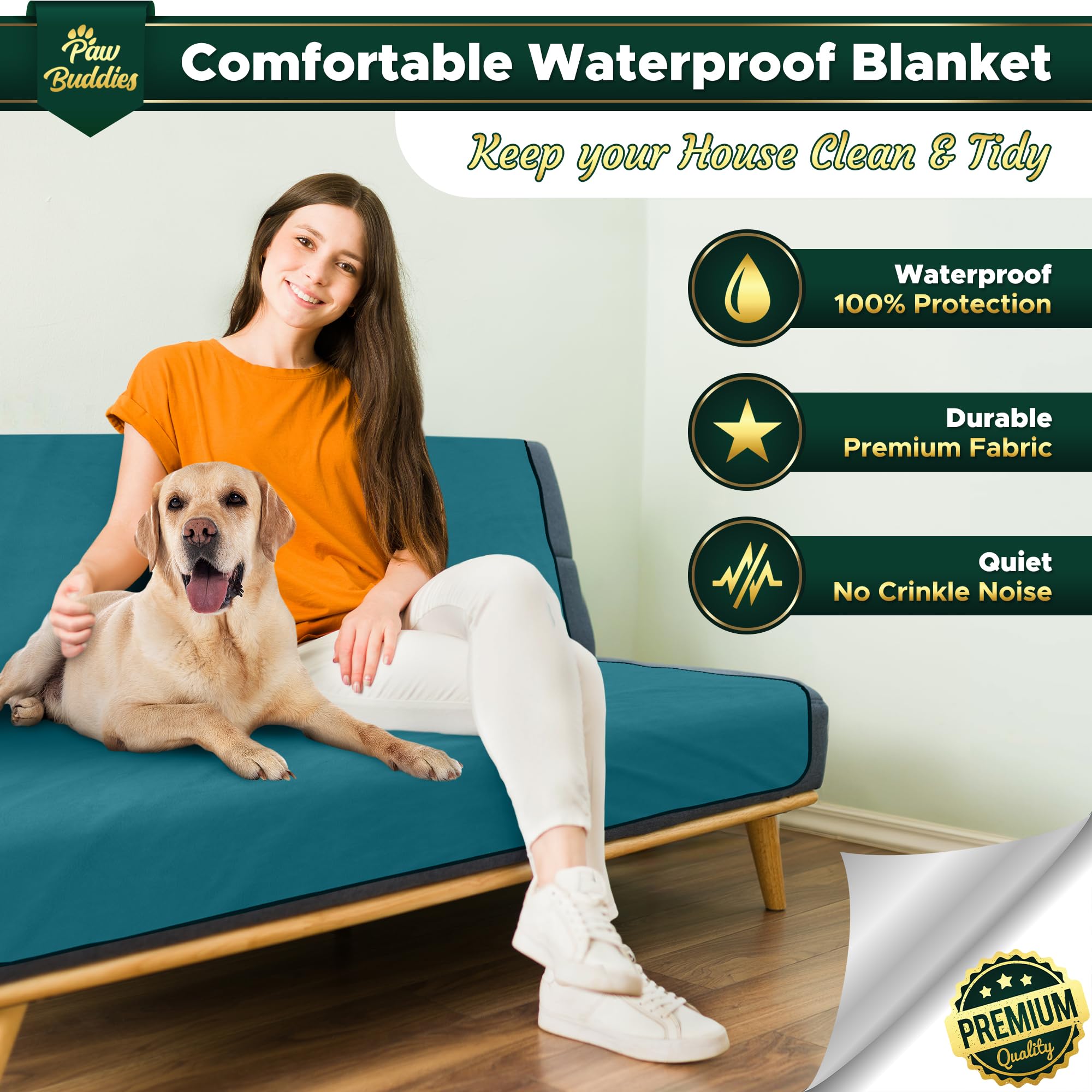 Waterproof Blanket For Intimacy, Queen Size Intimacy Blanket For Adults, Ultra-Soft Noiseless Mattress Furniture Protector, Reve