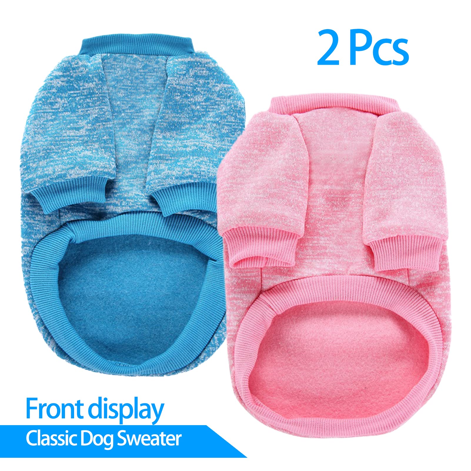 Chborless Pet Dog Sweater Warm Dog Pajamas Soft Cat Sweater Puppy Clothes Small Dogs Sweater Winter Doggie Sweatshirt (L, Pink+L