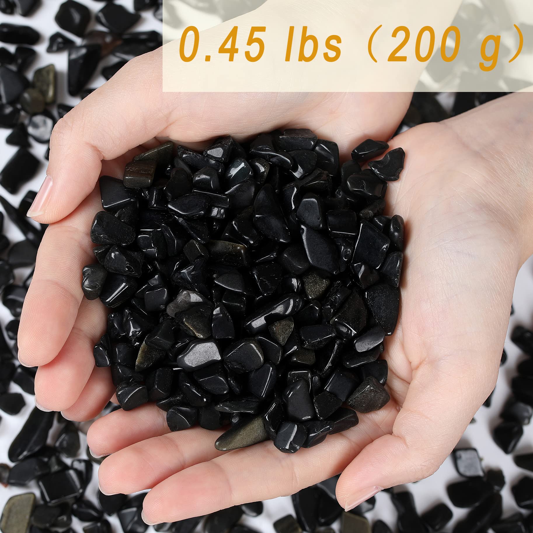 Duqguho Decorative Rocks Aquarium Gravel Obsidian Crystals Bulk Rocks Gravel For Plants Terrarium Supplies Little Fish Tank Gravel Pebbles Vase Filler 0.44 Lbs