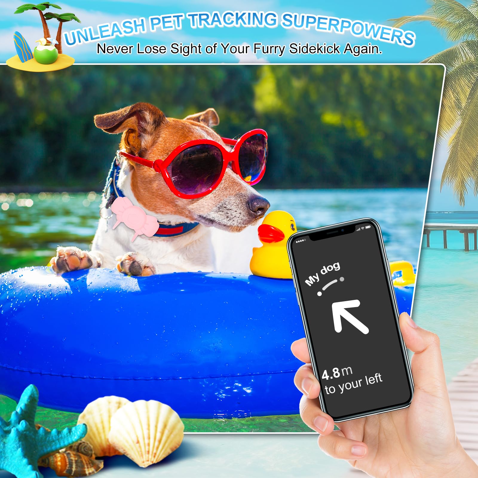 Airtag Dog Collar Holder - Ipx8 Waterproof Airtag Cat Collar - Secure And Stylish, Adjustable Silicone Strap Fits All Collar Wid