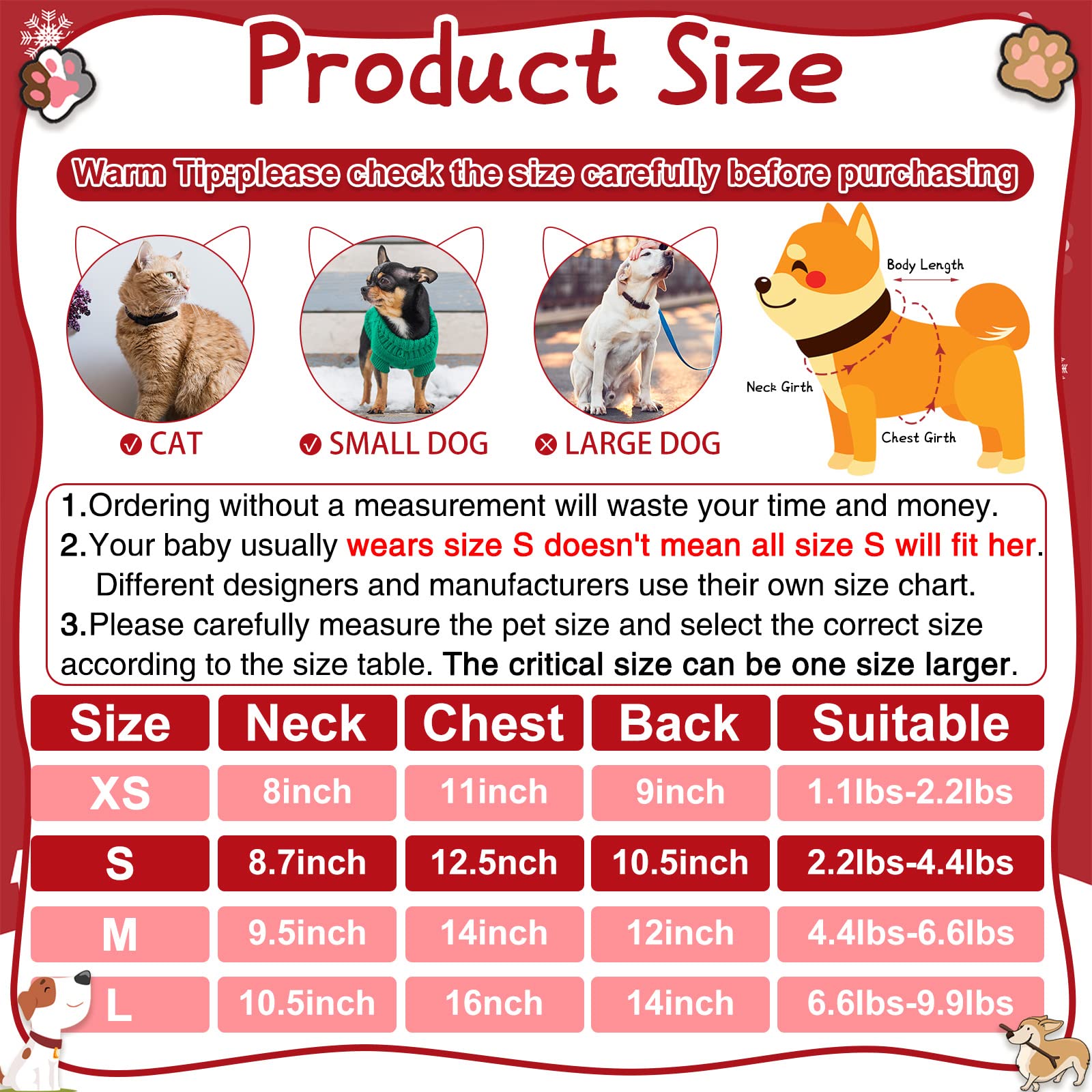 3 Patterns Christmas Dog Sweater Cat Puppy Christmas Sweater Pet Reindeer Heart Cat Sweaters Vintage Warm Christmas Dog Clothes For Small Dog And Cat(S, Fit 2.2 Lbs - 4.4 Lbs)