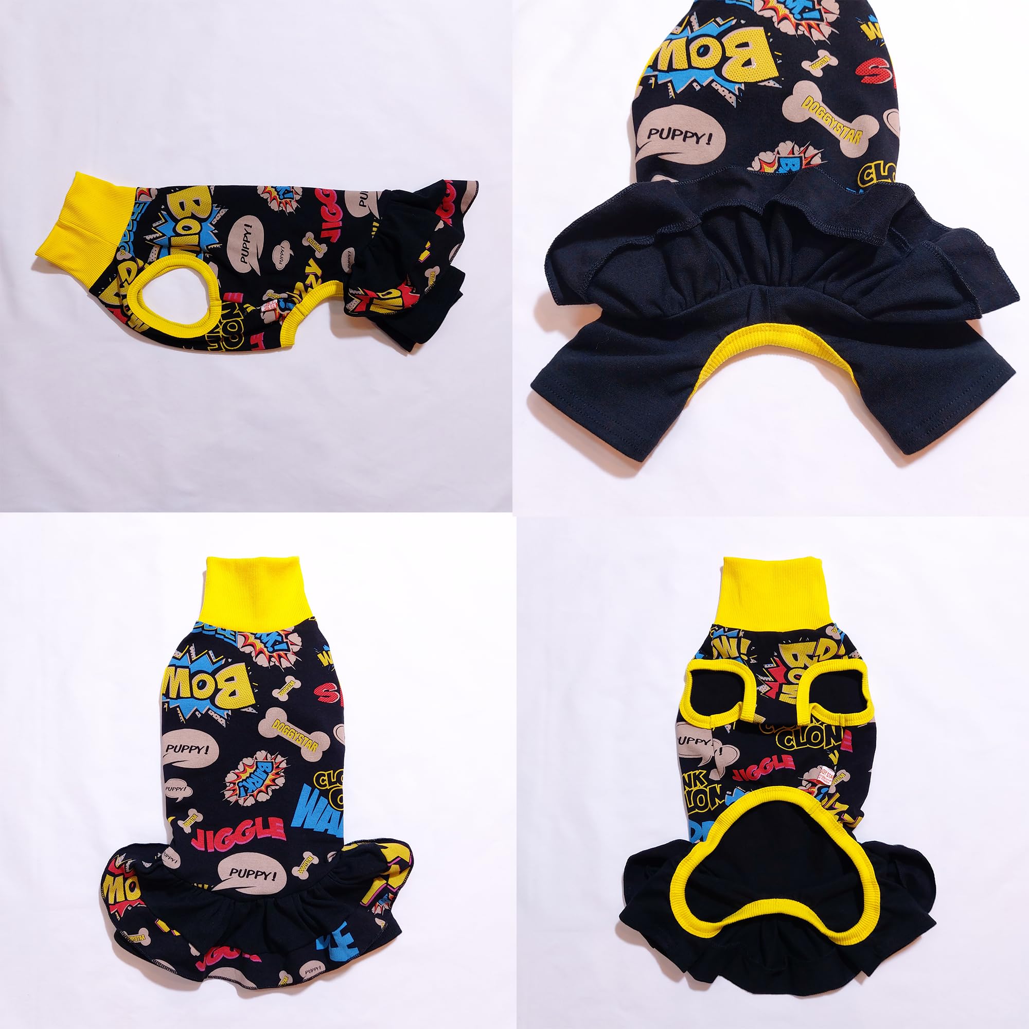 D Doggy Star Italian Greyhound Clothes Stretchable Bow Leggings One-Piece Whippet For Dog (Xl,Ops Bow Black)
