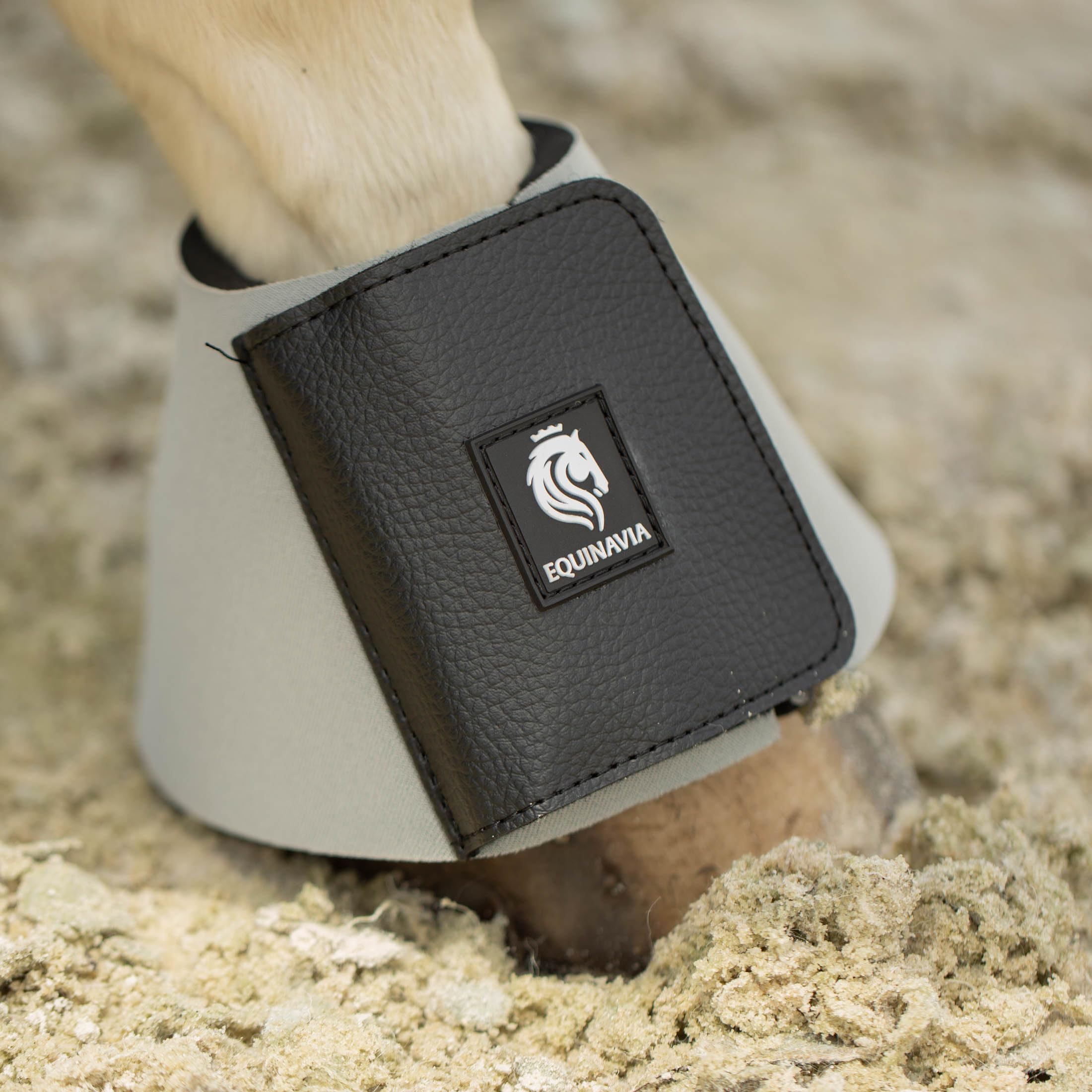 Equinavia Toki Bell Boots For Horses | Neoprene Overreach Boots - Steel Grey - L