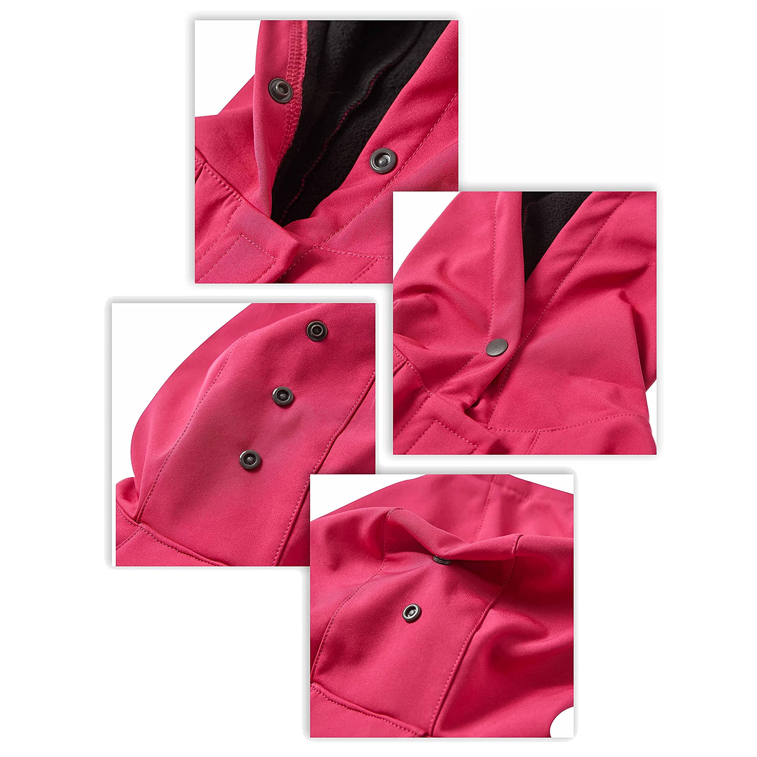 Blueberry Pet 14' Waterproof Dog Softshell Jacket, Hooded Raincoat And Windbreaker With Leash & Harness Hole, Pink, Outdoor Rain Gear For Dogs