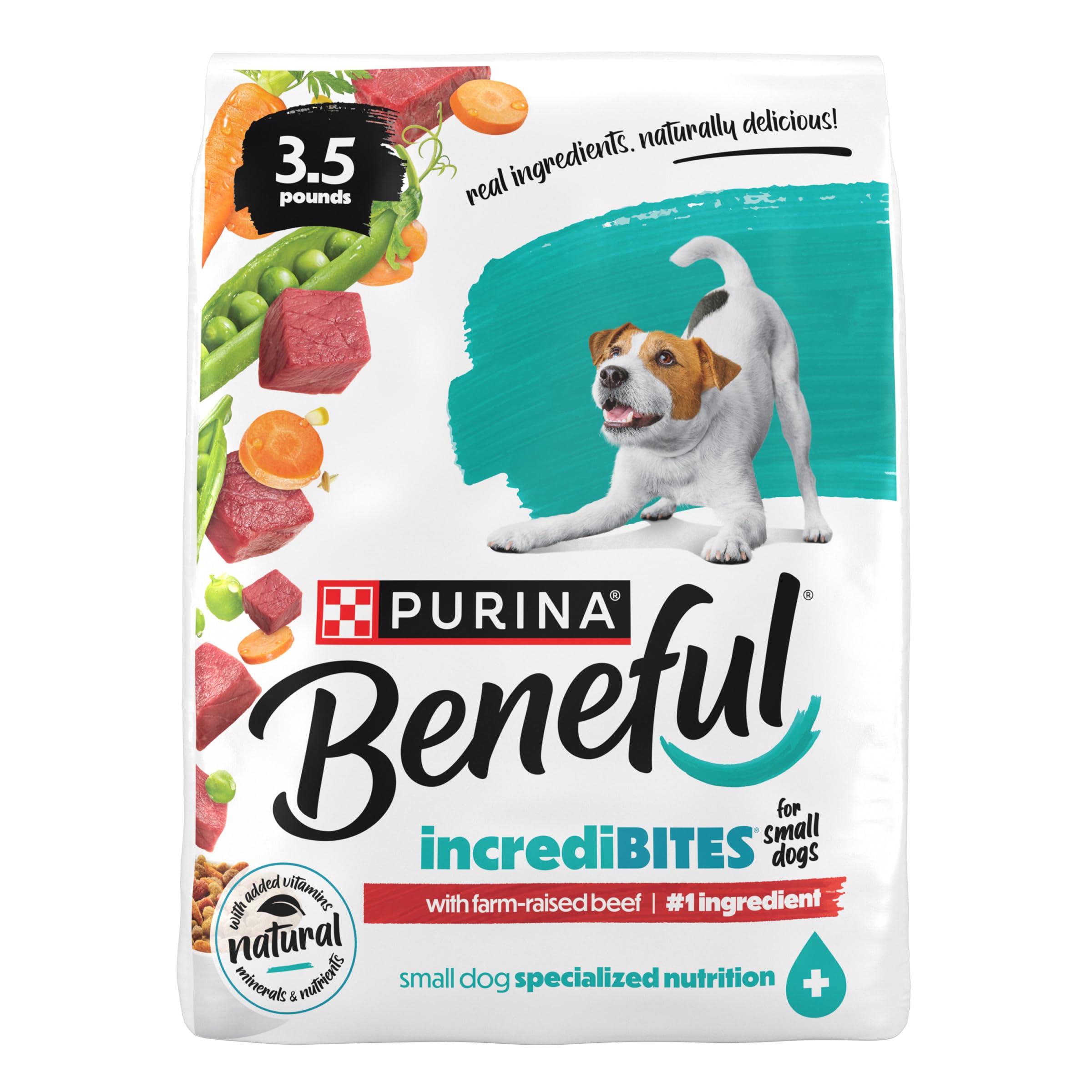 Purina Beneful Incredibites With Farm-Raised Beef Natural Small Breed Dry Dog Food With Added Vitamins, Minerals and Nutrients -
