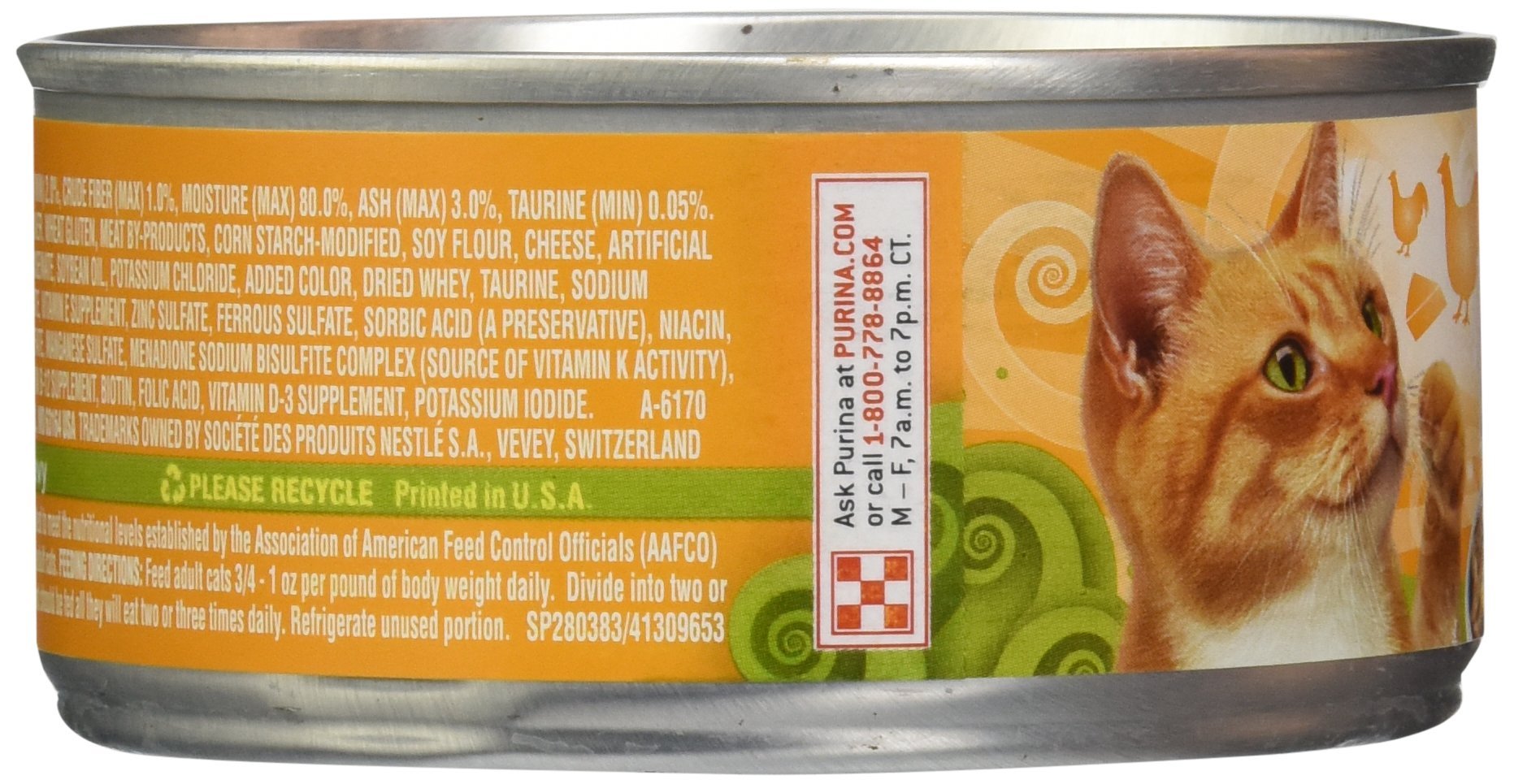 Friskies Canned Tasty Treasures Cat Food, Chicken And Cheese in gravy, 5.5 Oz