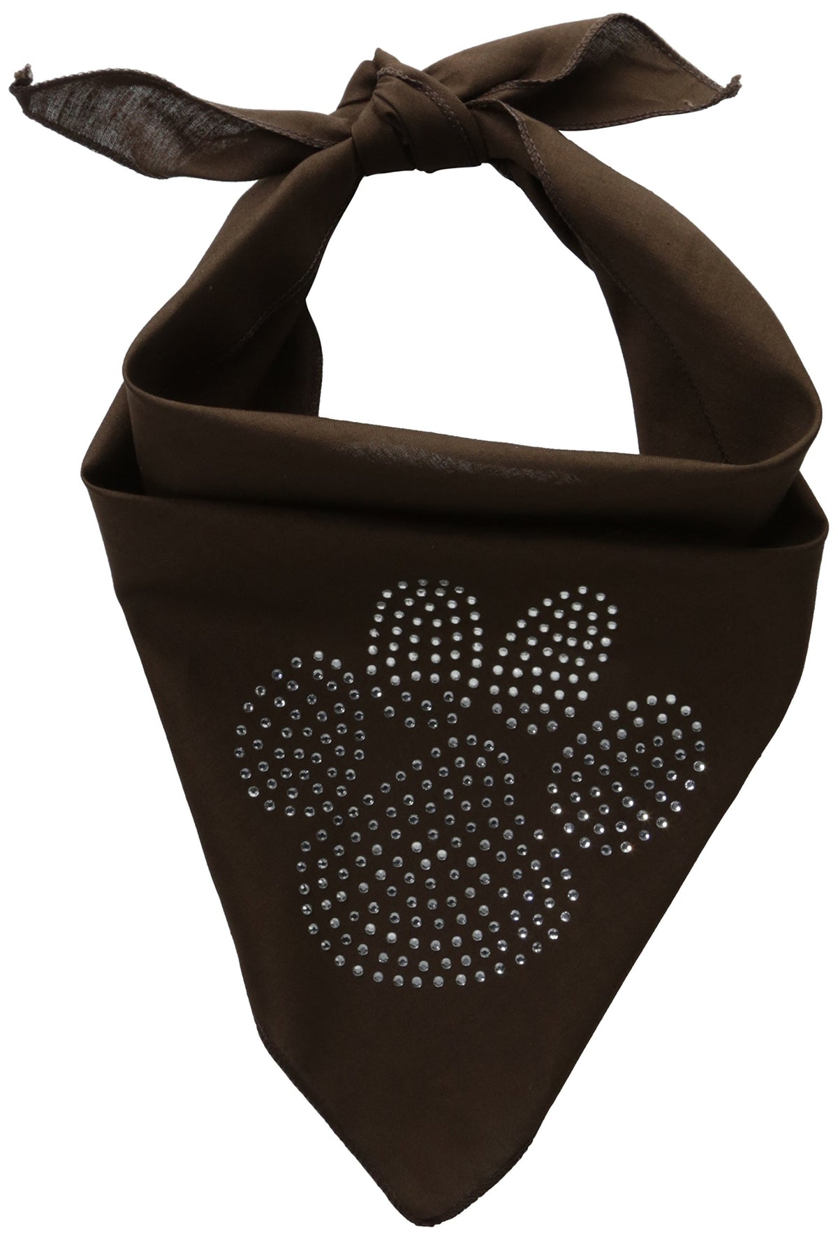Pet and Dog Bandana Rhinestone, &quot;Paw Clear&quot; Cocoa Large