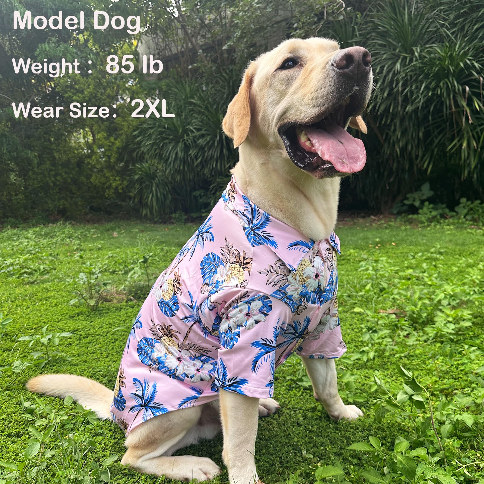 Dog Hawaii Shirt Coconut Tree Prints Polo T-Shirts Breathable Cool Beach Style Summer Dog Clothes For Medium Large Dog Boys Girl