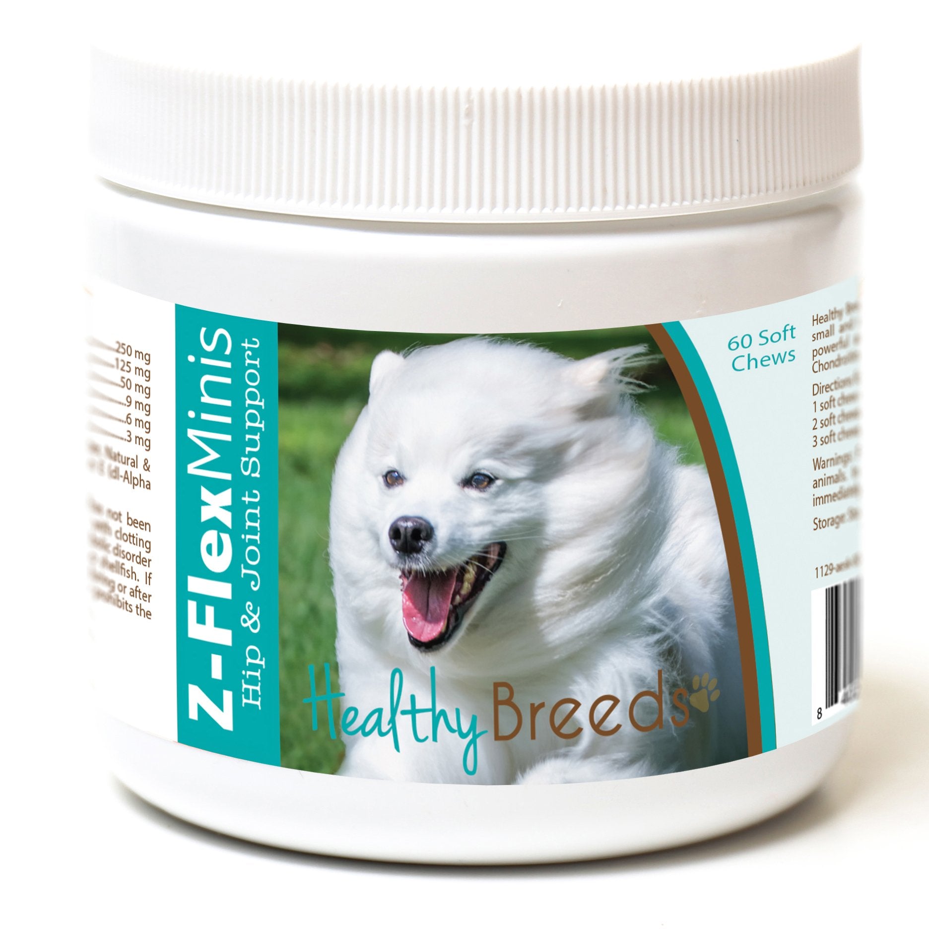 Healthy Breeds American Eskimo Dog Z-Flex Minis Hip and Joint Support Soft Chews 60 Count