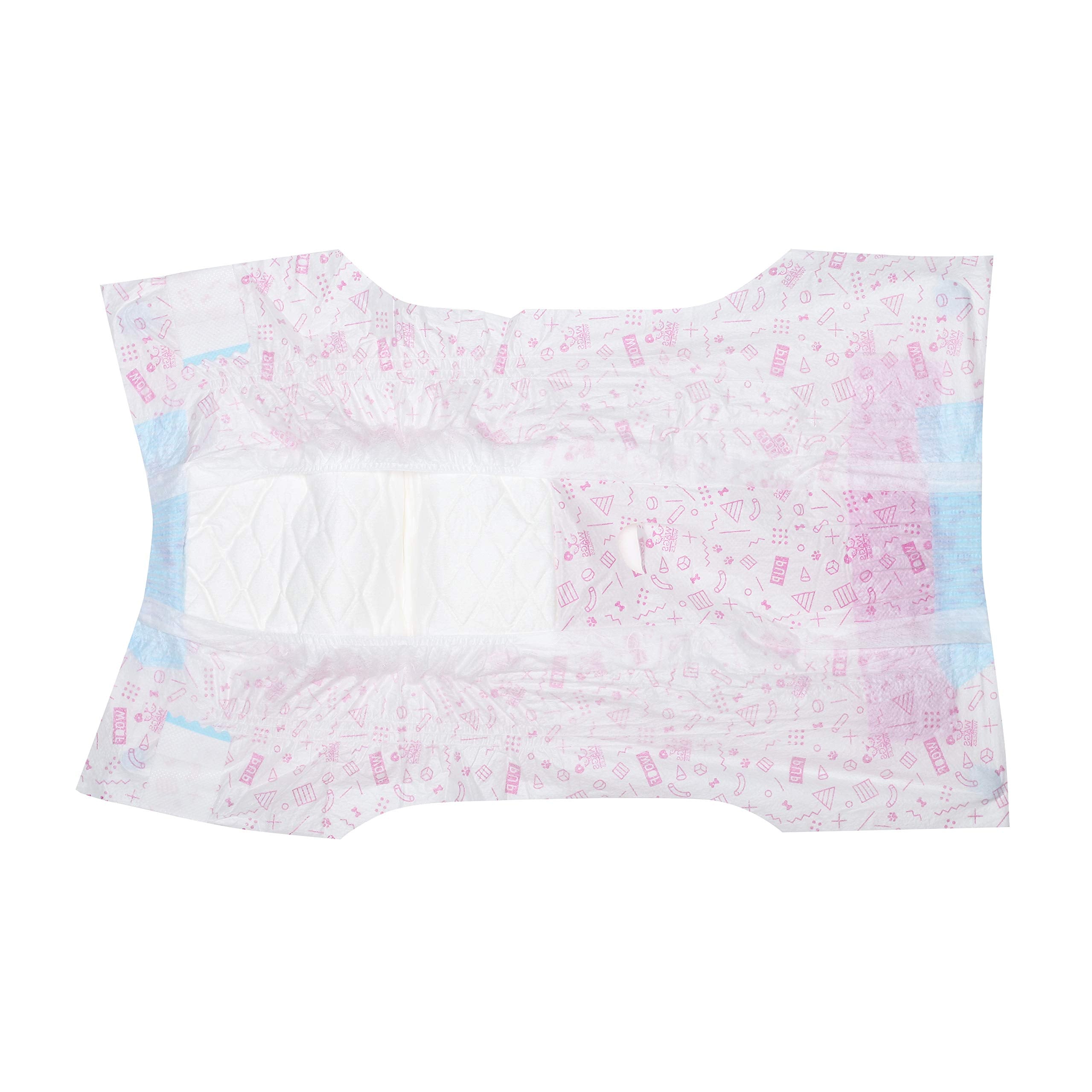 Wags & Wiggles Female Dog Diapers | Doggie Diapers For Female Dogs | Small Dog Diapers, 15''-19'' Waist - 12 Pack | Disposable D