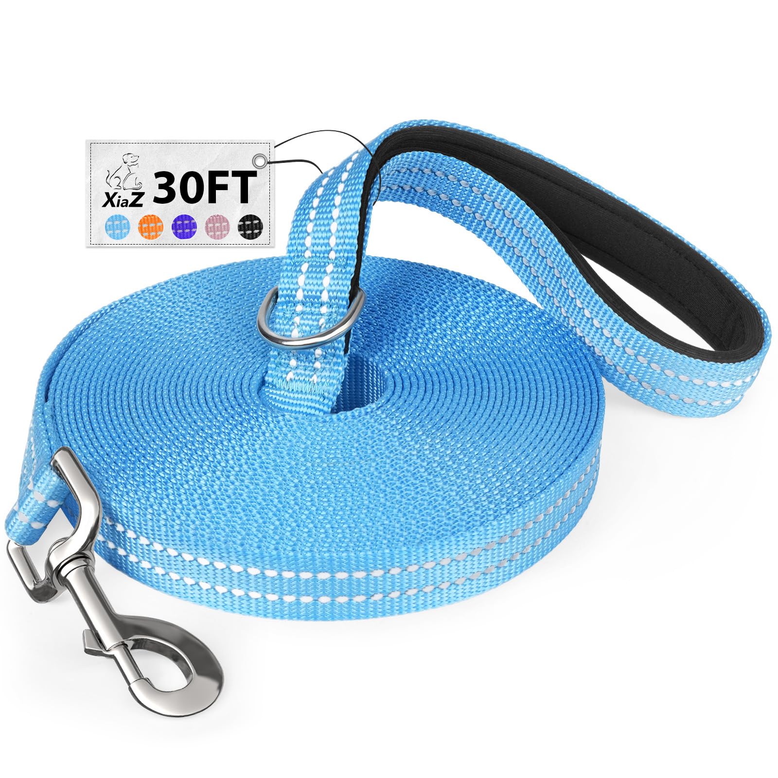 Long Dog Leash Xiaz Training Leashes 10/15/20/30/50/100Ft Long Lead For Dogs Training 30Ft Leash For Outside Blue 30 Foot Nylon 