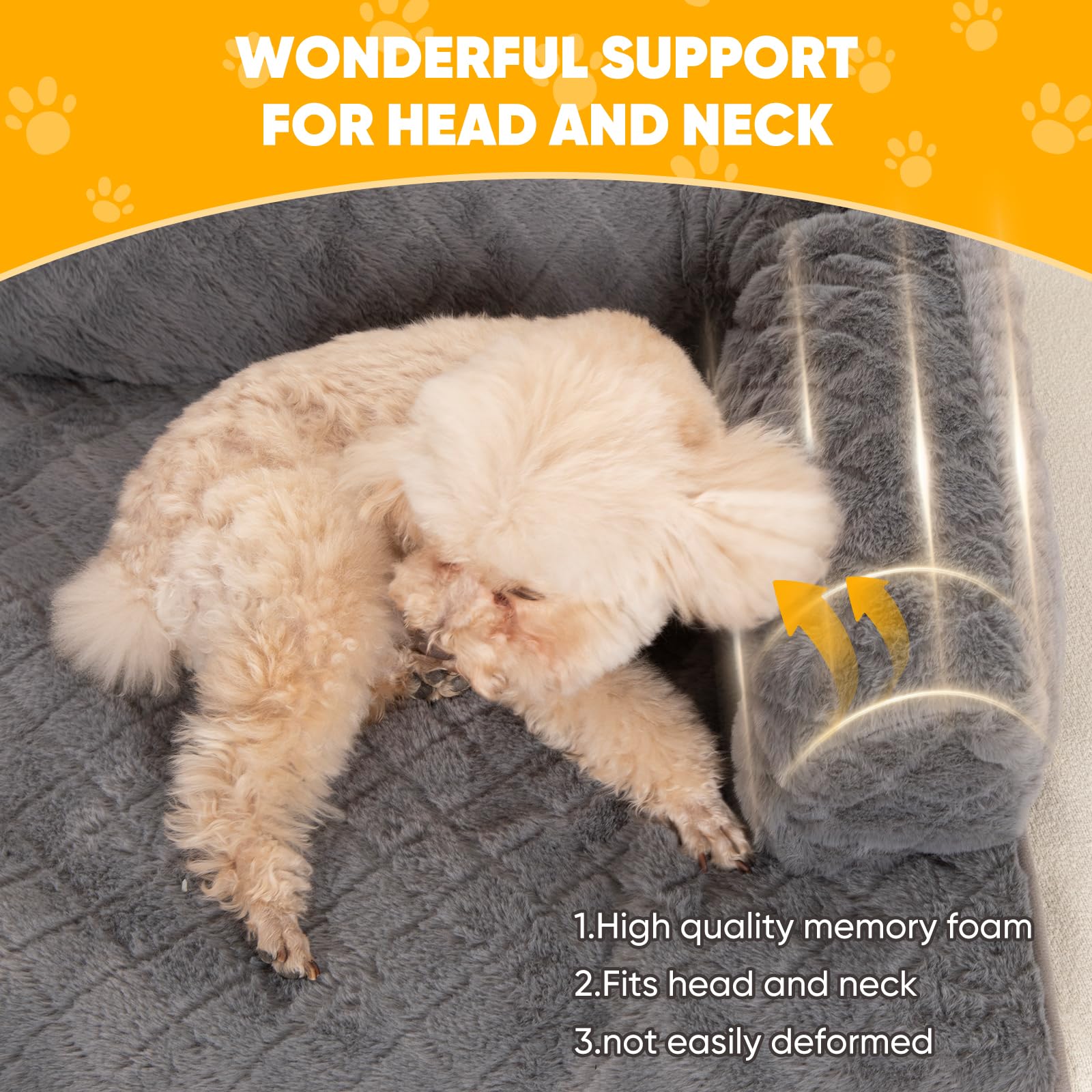 Calming Dog Couch Bed For Large Dogs, Durable Fluffy Fuzzy Dog Mat, Sofa Dog Bed Mats With Removable Washable Cover, Perfect For