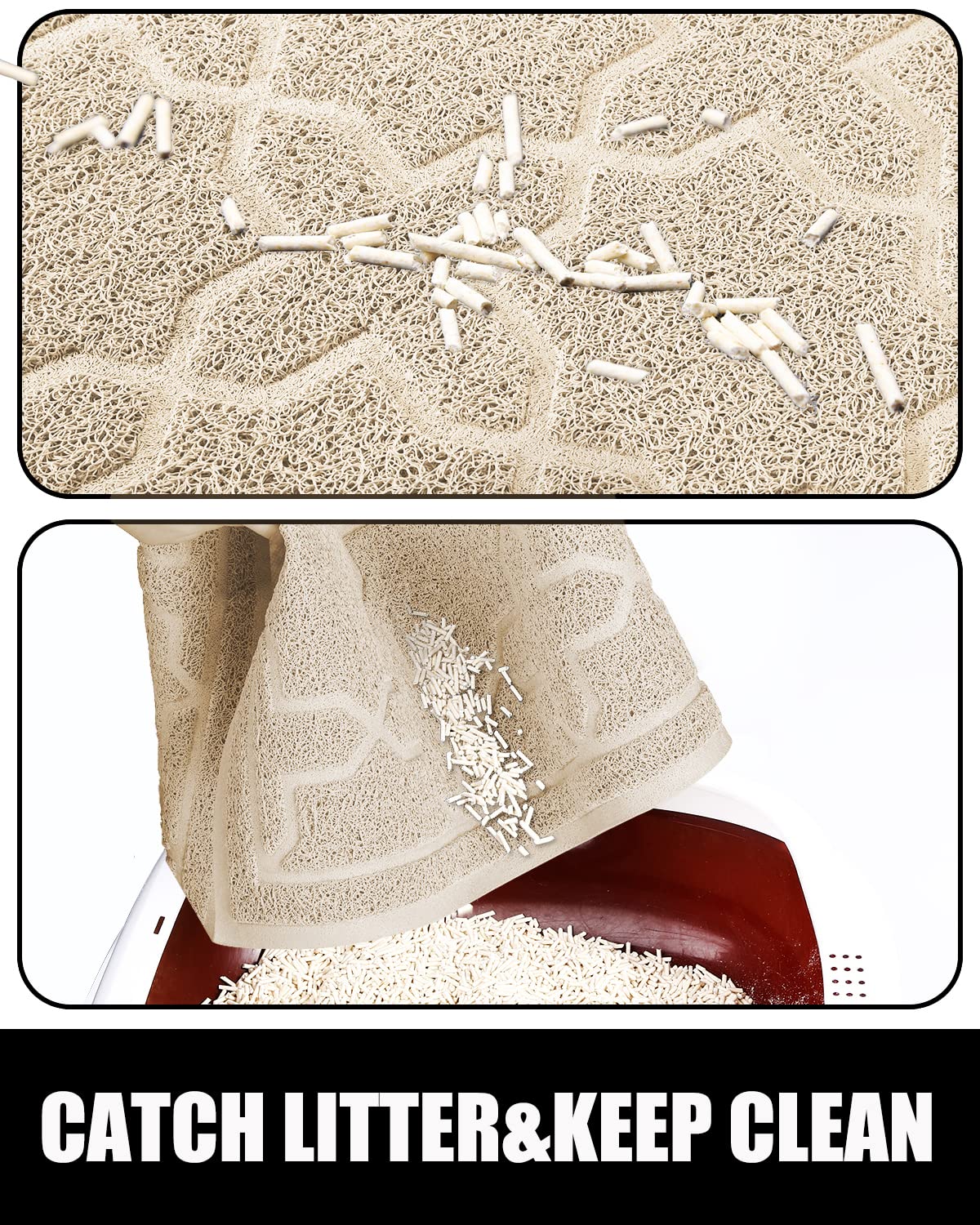 Yimobra Cat Litter Mat, 24'X20' Litter Mat With Litter Lock Mesh, Soft Cat Litter Mat Litter Trapping Mat, Easy To Clean, Non-