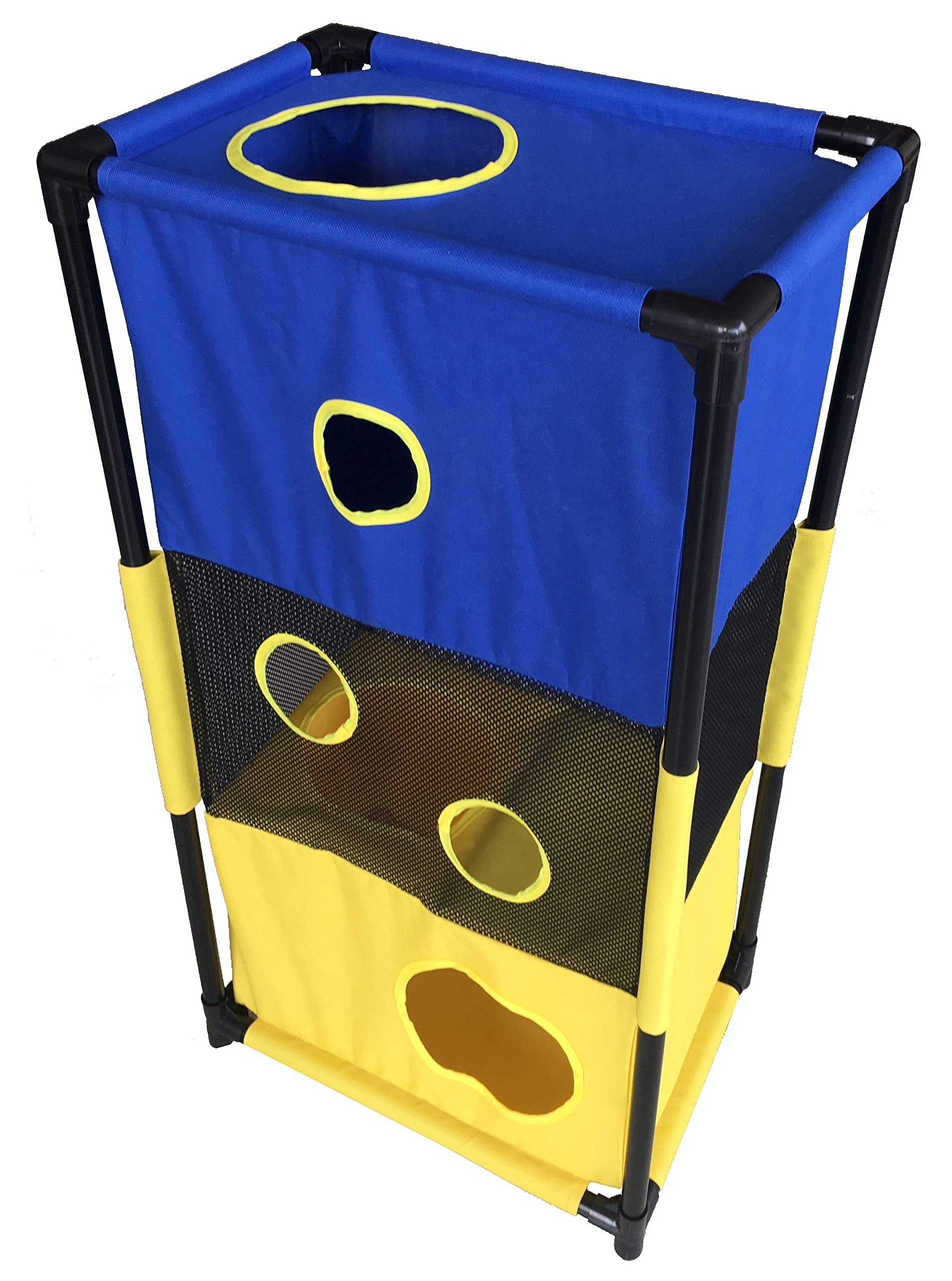 Pet Life Cat House, Blue/Yellow