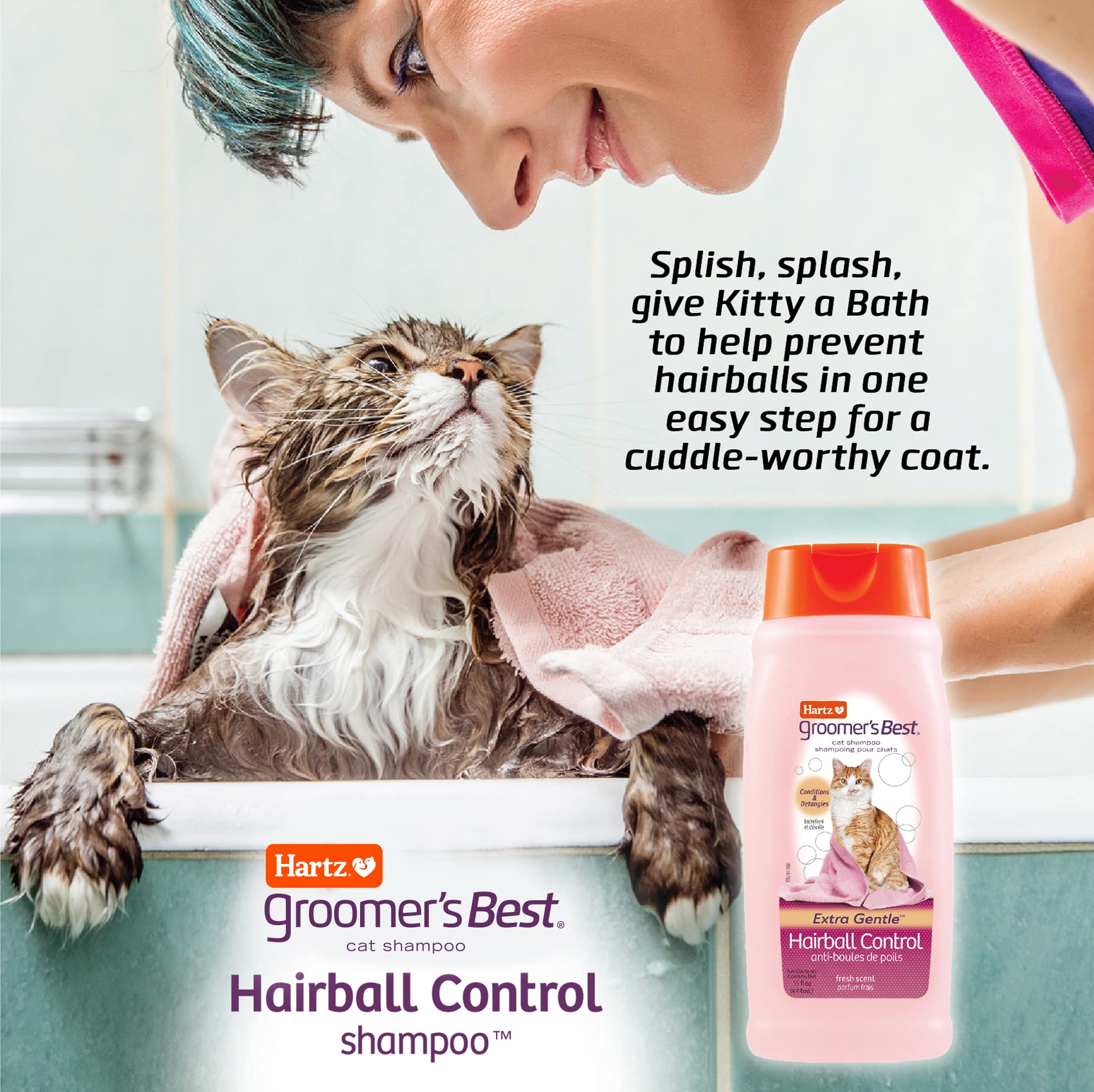 HARTZ Groomers Best Hairball Control Cat Shampoo