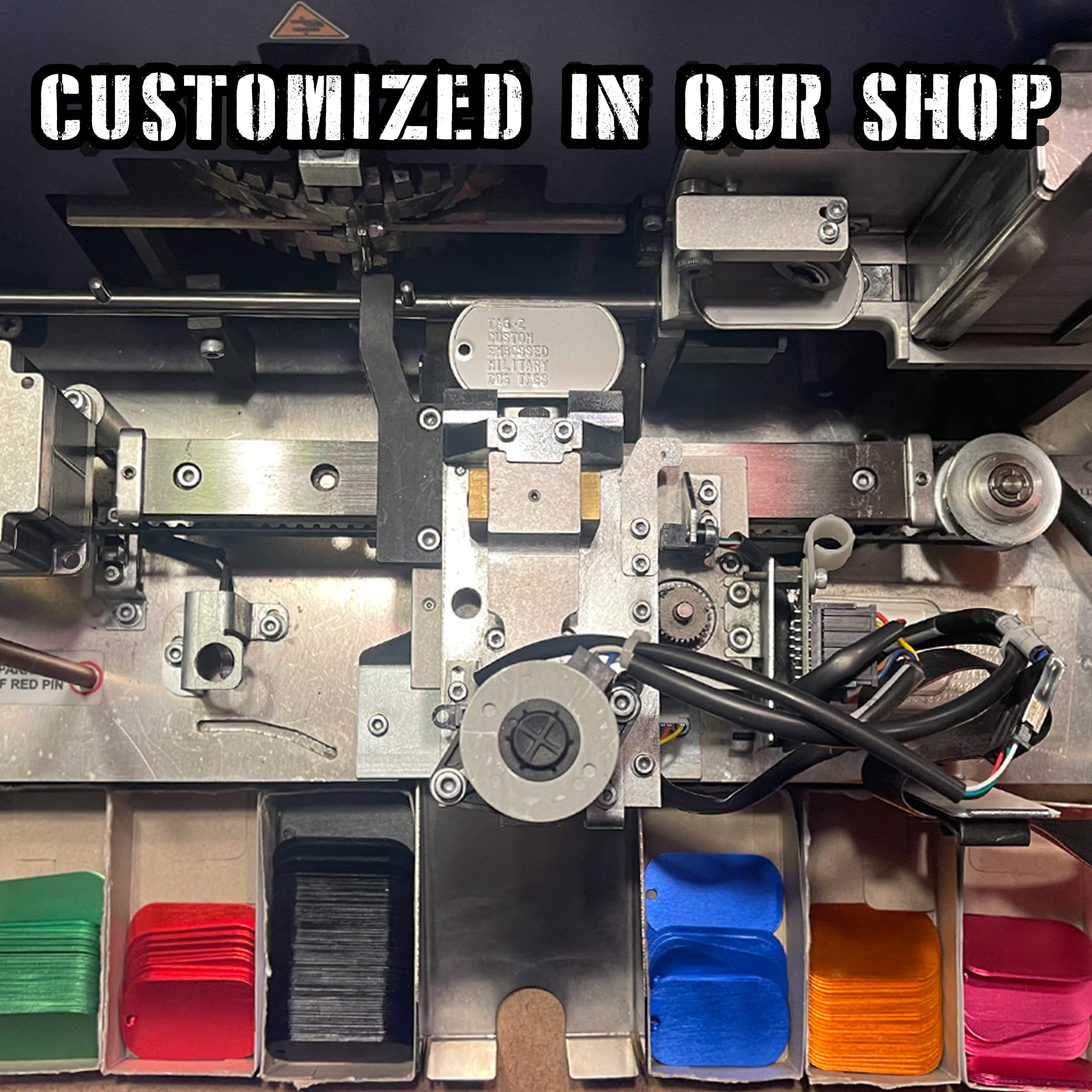 2 Customized Stainless-Steel Military Dog Tags With Black Silencers