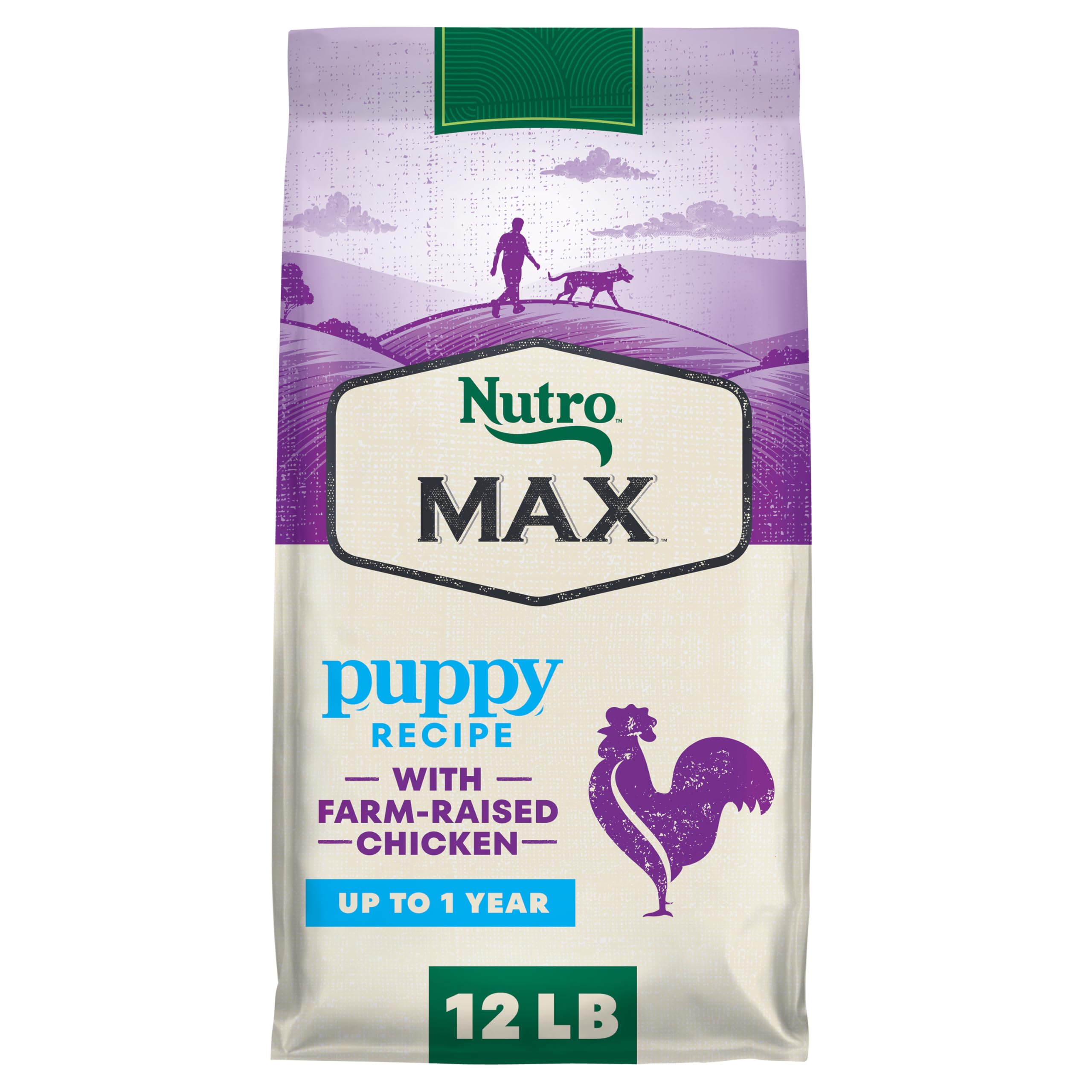 Nutro Max Puppy Dry Dog Food with Farm-Raised Chicken, 12 lb. Bag