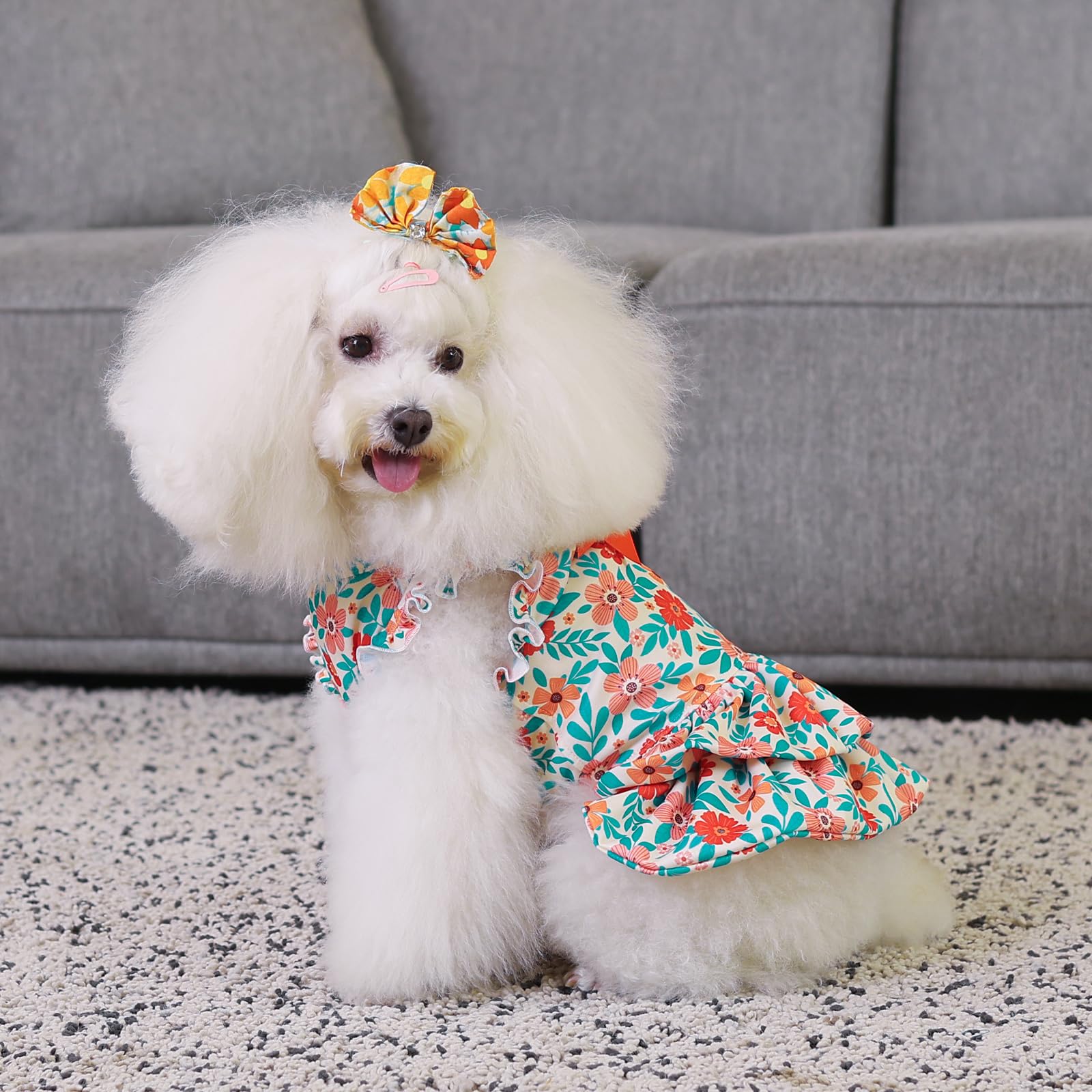 Cutebone Dog Easter Dress Girl Puppy Double Layers Skirt Cat Outfit Pet Clothes For Small Dogs Costume Birthday Gift Dr27Xs
