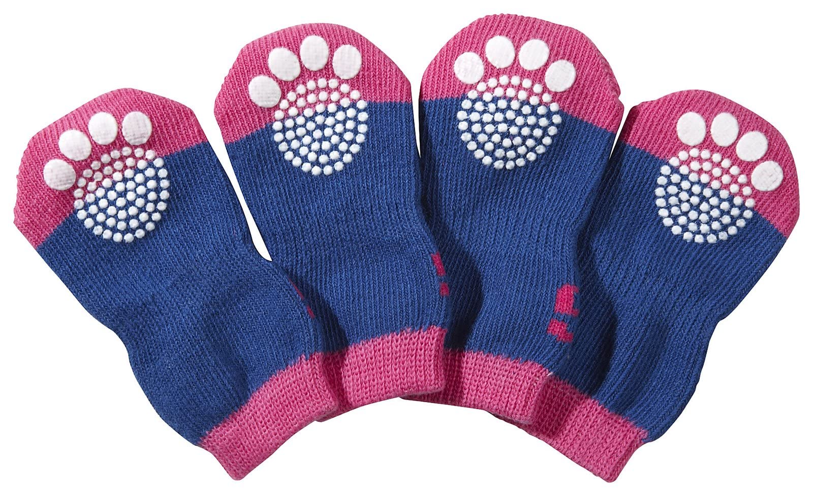 Pet Life Dog Socks With Rubberized Soles - Purple & Blue - Large