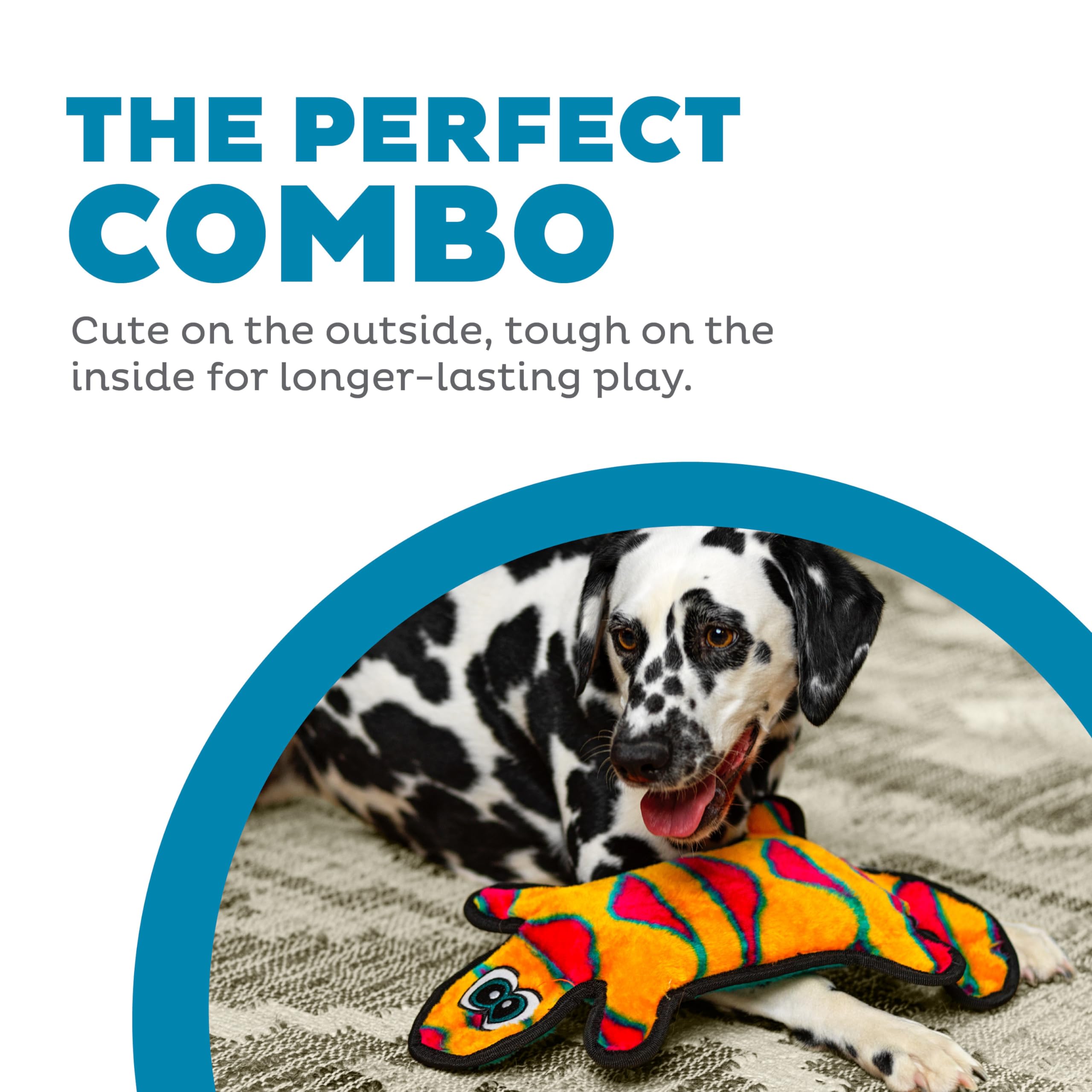 Outward Hound Durablez Tough Plush Squeaky Dog Toy, Gecko, Orange, Large