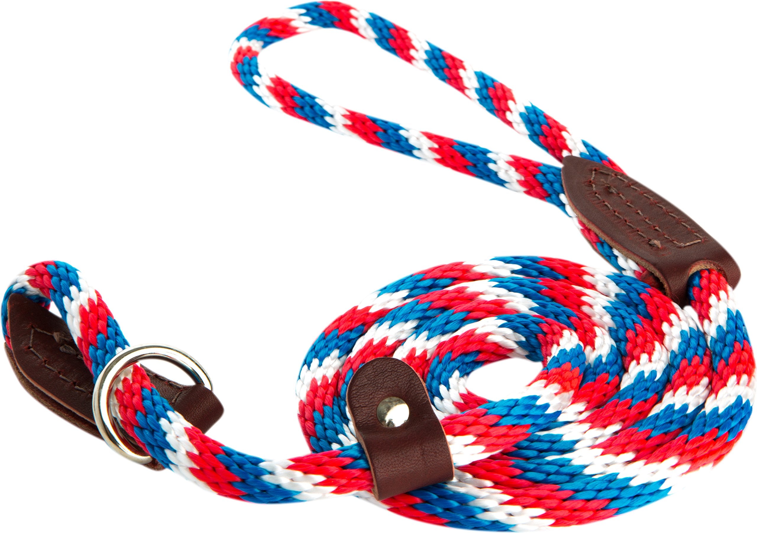 Omnipet British Rope Slip Lead For Dogs, 6', Red/White/Blue