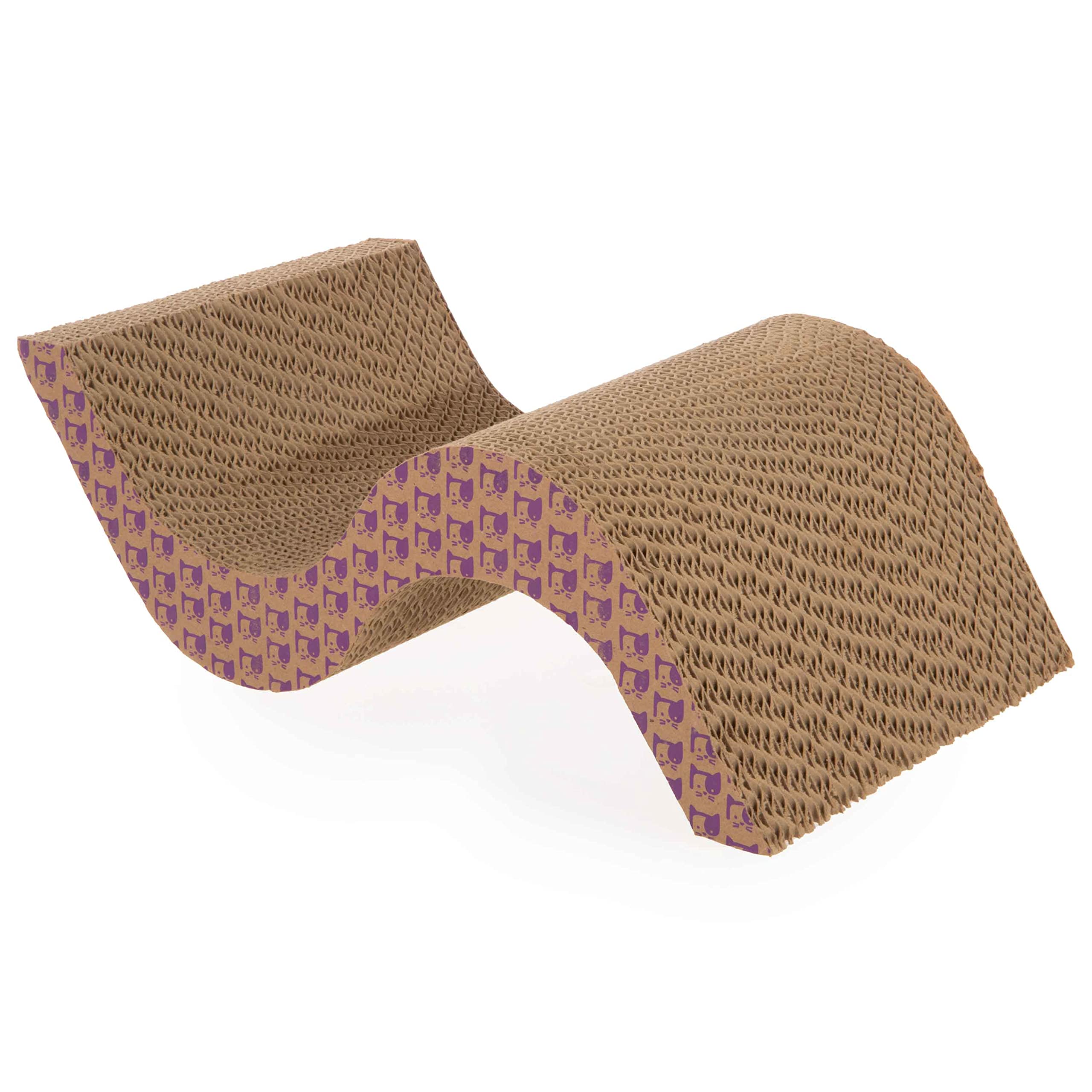 Smartykat Super Scratcher+ Scroll Corrugated Cat Scratcher, Catnip Infusion Technology - Brown, Double Wide