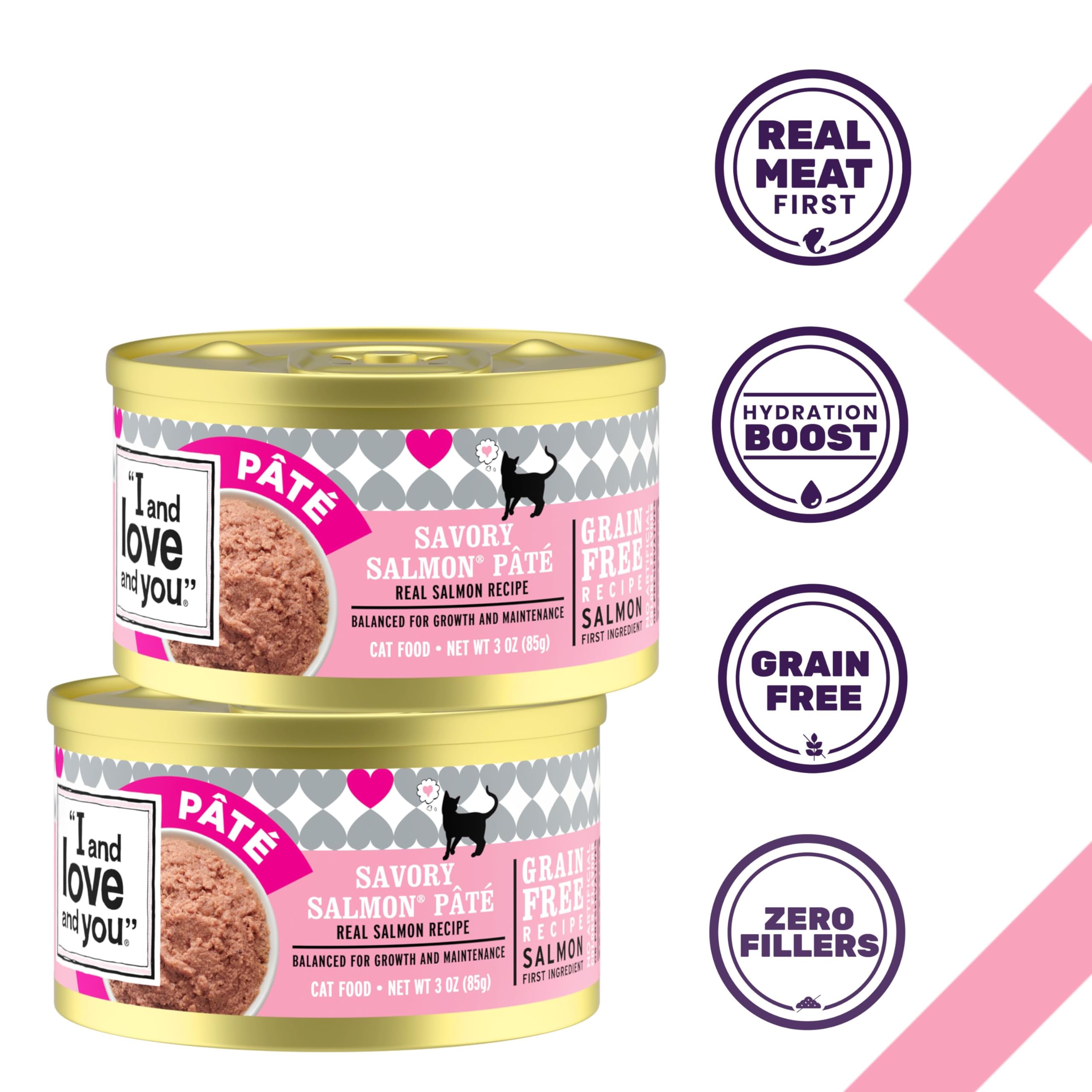 I and love and you Wet Cat Food - Savory Salmon Pt   - Salmon Recipe, Grain Free, Filler Free, 3oz Pack of 24 Cans