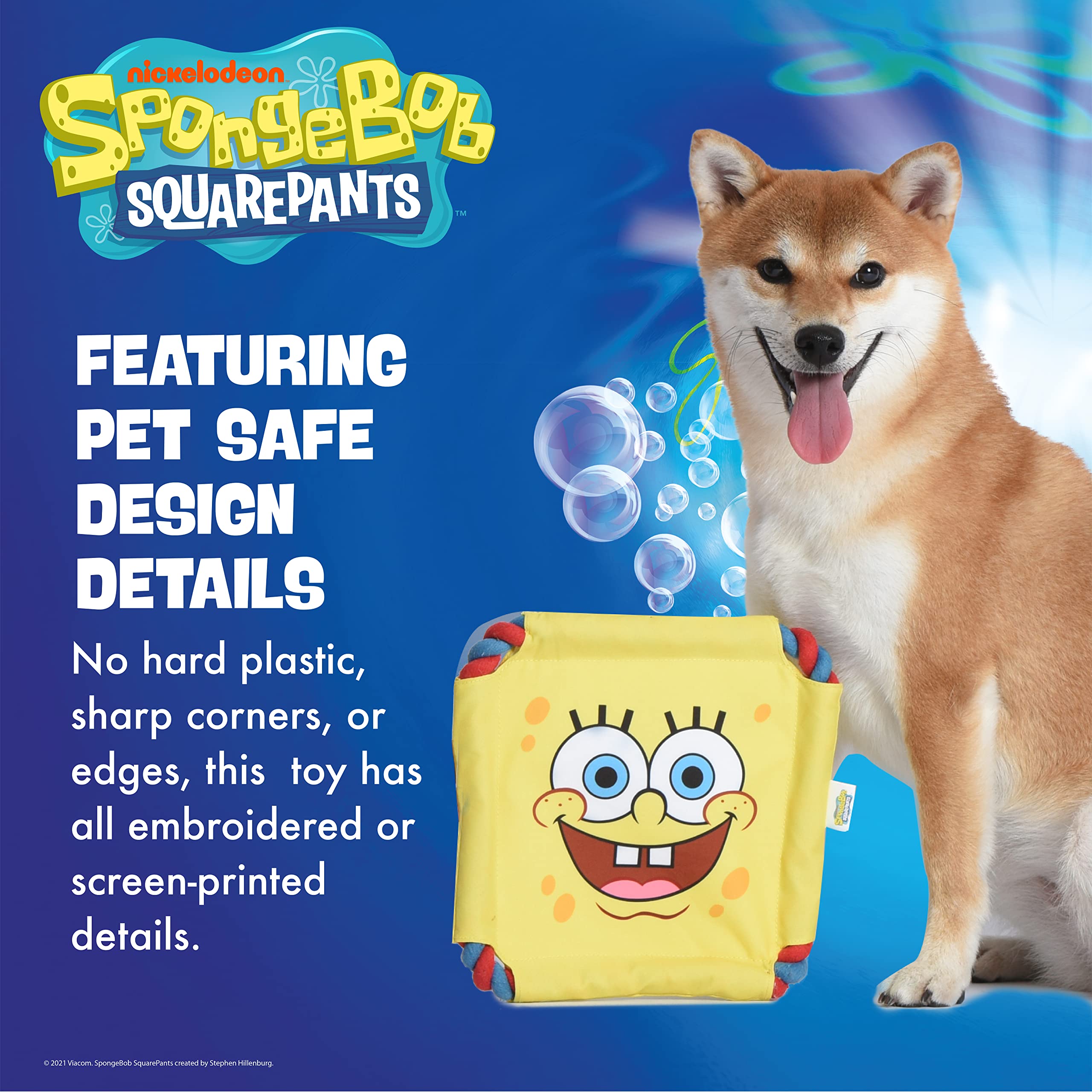 Spongebob Squarepants For Pets Spongebob Squarepants Rope Frisbee Dog Toy  8 Inch Dog Toy For Spongebob Fans  Yellow Fabric Plus
