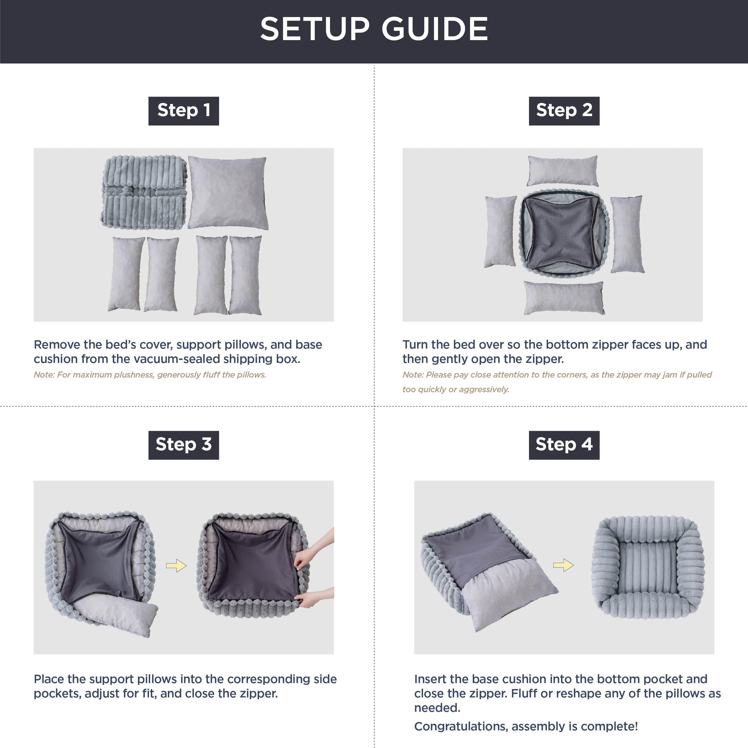 Bedsure Cute Dog Bed For Small Dogs & Cats - Washable Furry Puppy Beds, Rectangle Orthopedic Corduroy Fleece Pet Beds With Remov