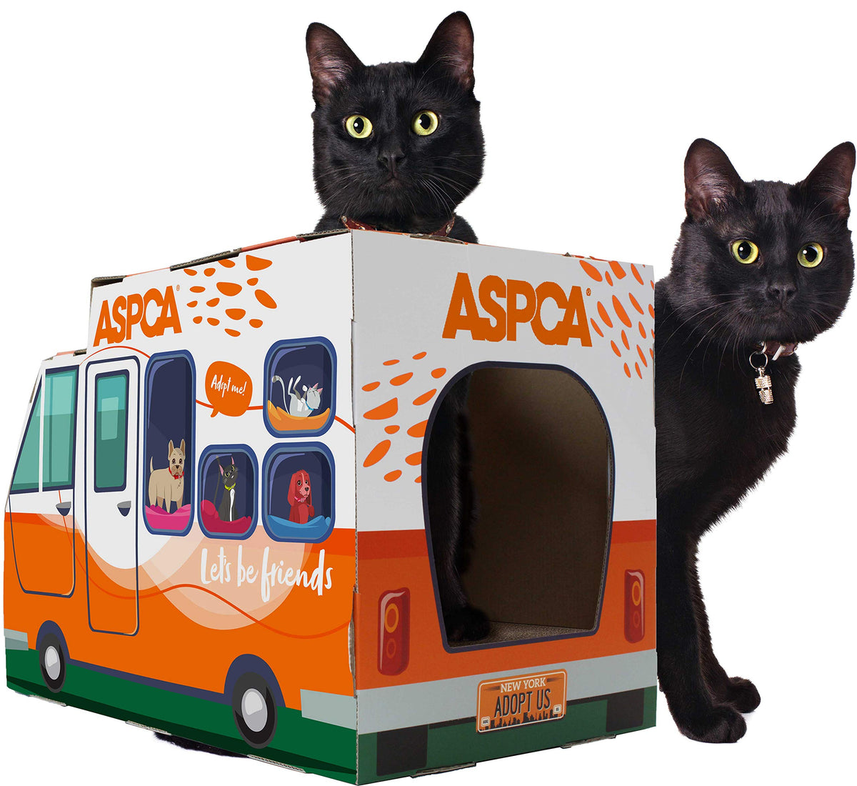 Aspca Cat House & Cat Scratcher W/Bonus Catnip Included, Adoption Truck Cat House (Cas2030)