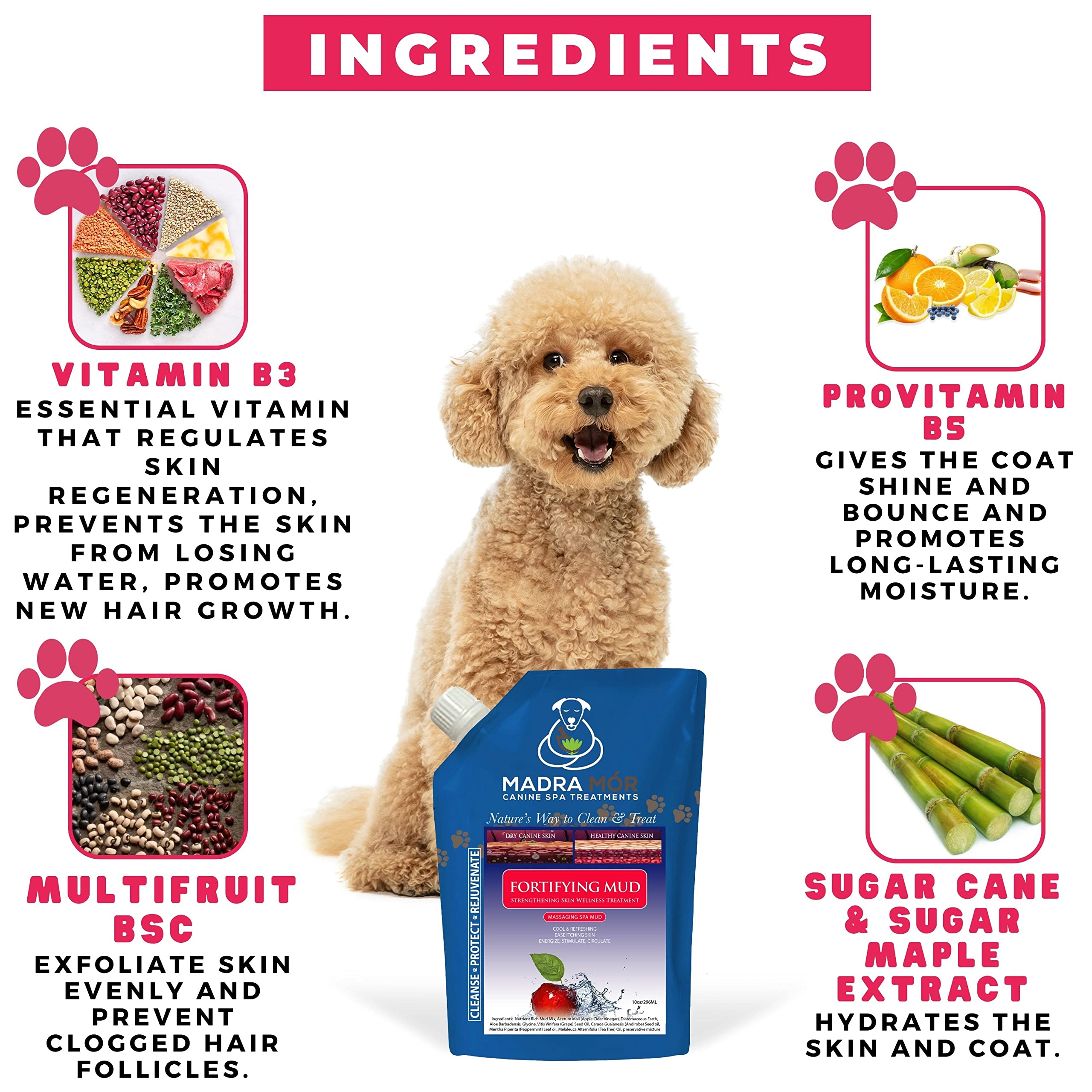 Worldwide Nutrition Bundle: Madra Mor Fortifying Mud - Dog Essentials Mud Bath, Dog Grooming, Dry Skin for Dogs Treatment, Dog C