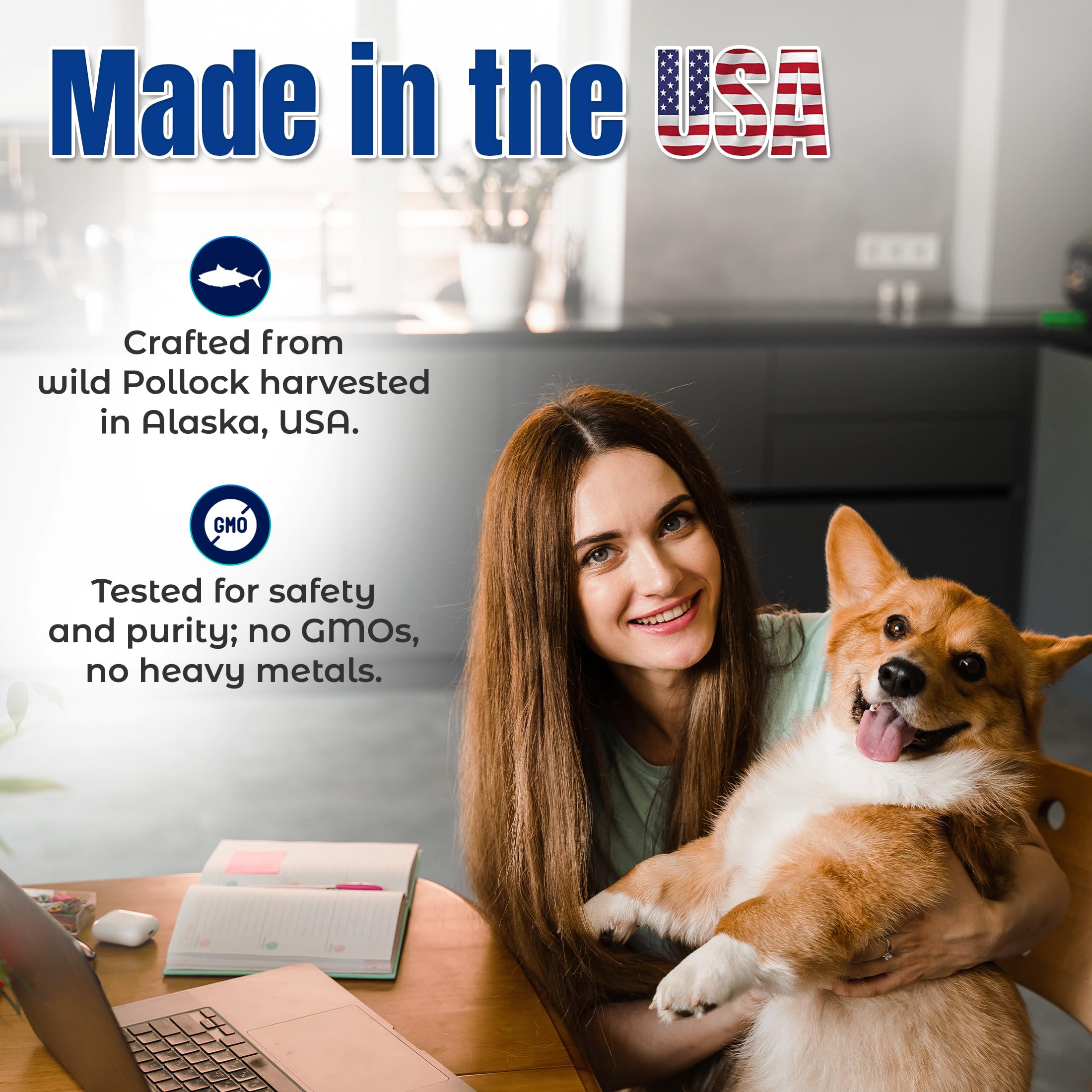Life Line Pet Nutrition Wild Alaskan Fish Oil for Dogs and Cats 32oz - Omega 3 Fish Oil Supplement for Skin & Coat - Supports Br