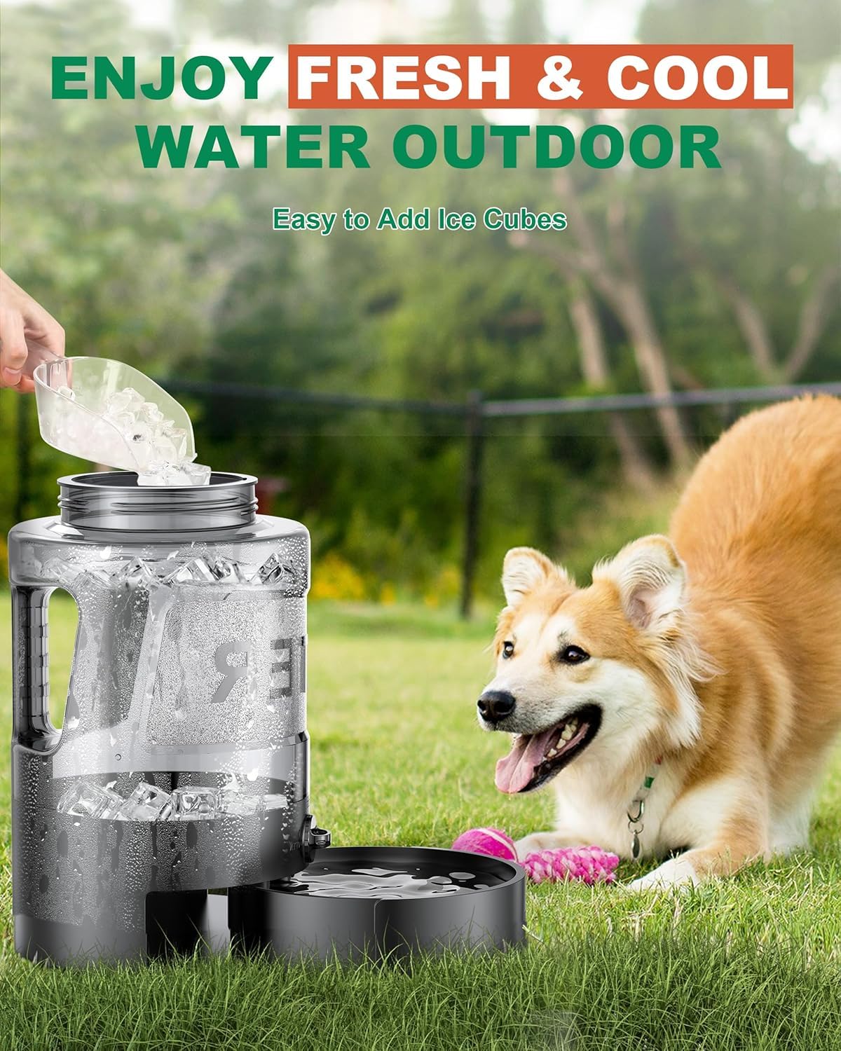Dog Water Bottle Portable Bowls - 95oz Large Travel Water Bowl Dispenser for Dogs, Pet Camping Beach Essentials Traveling Car Pa