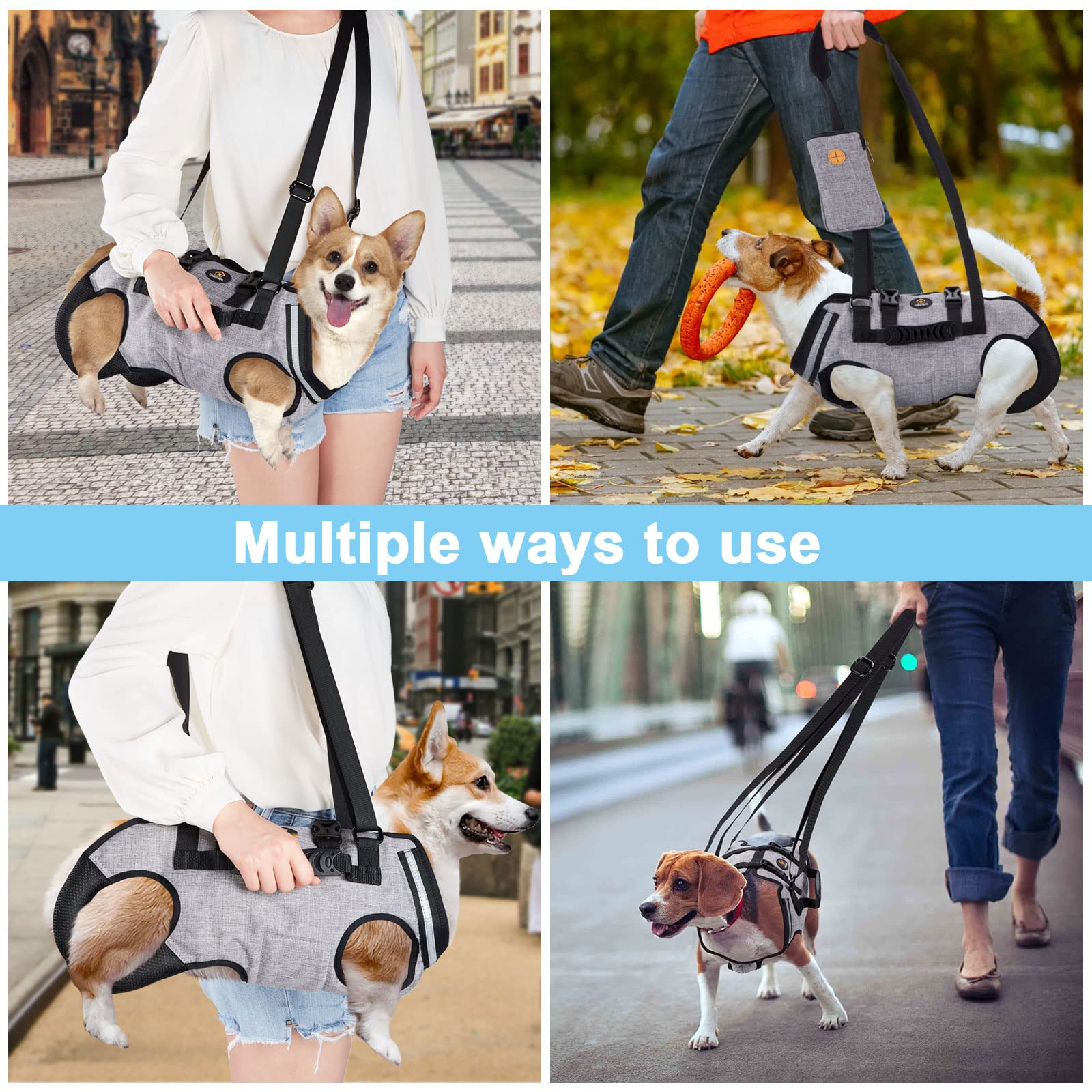 Ownpets Dog Sling Harness, Outdoor Sling Bag for Spine Protection, Whole Body Support, Support Vest to Assist Aged Dogs, Outdoor