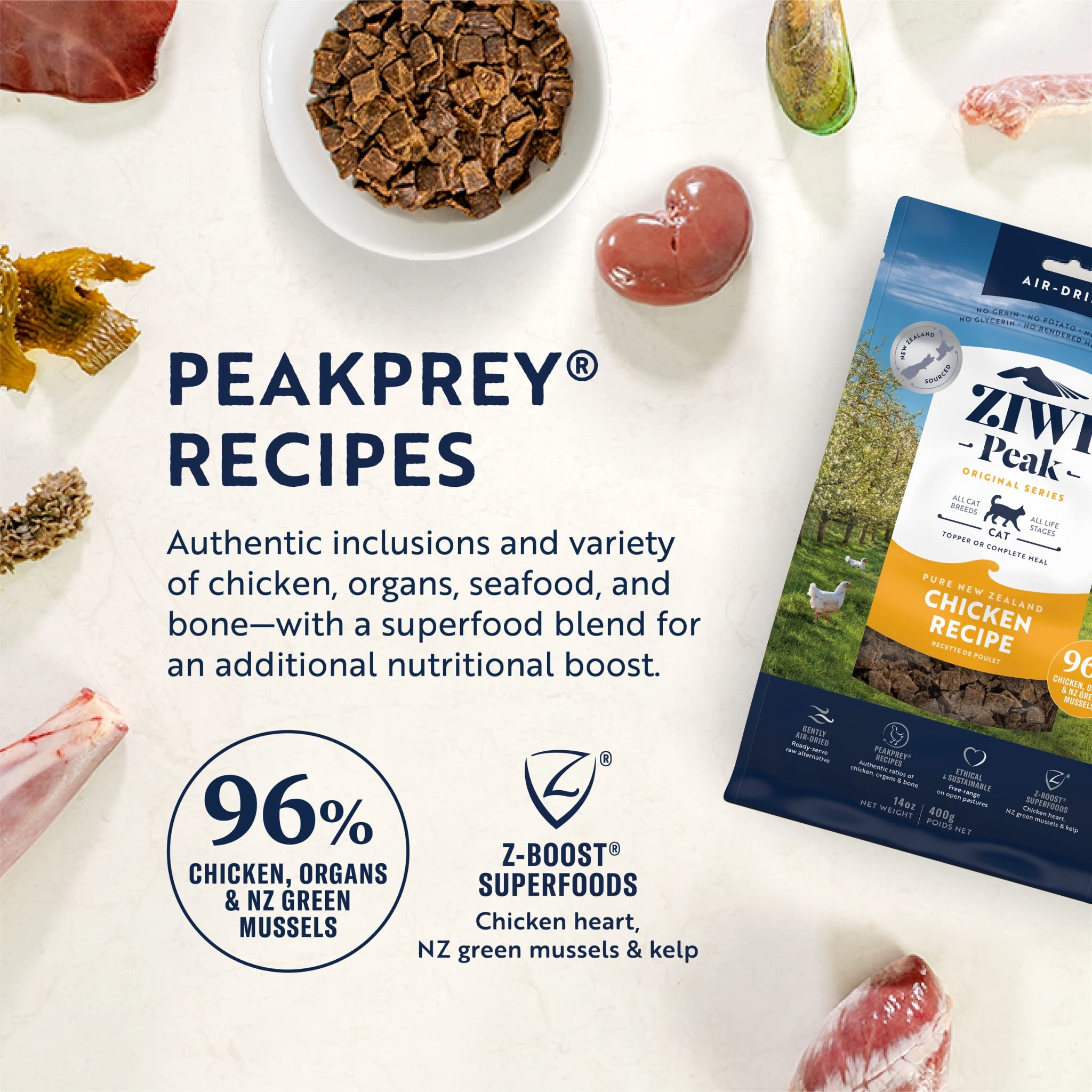 ZIWI Peak Air-Dried Cat Food - Grain-Free, High Protein, Limited Ingredient - Chicken, 2.2 lb
