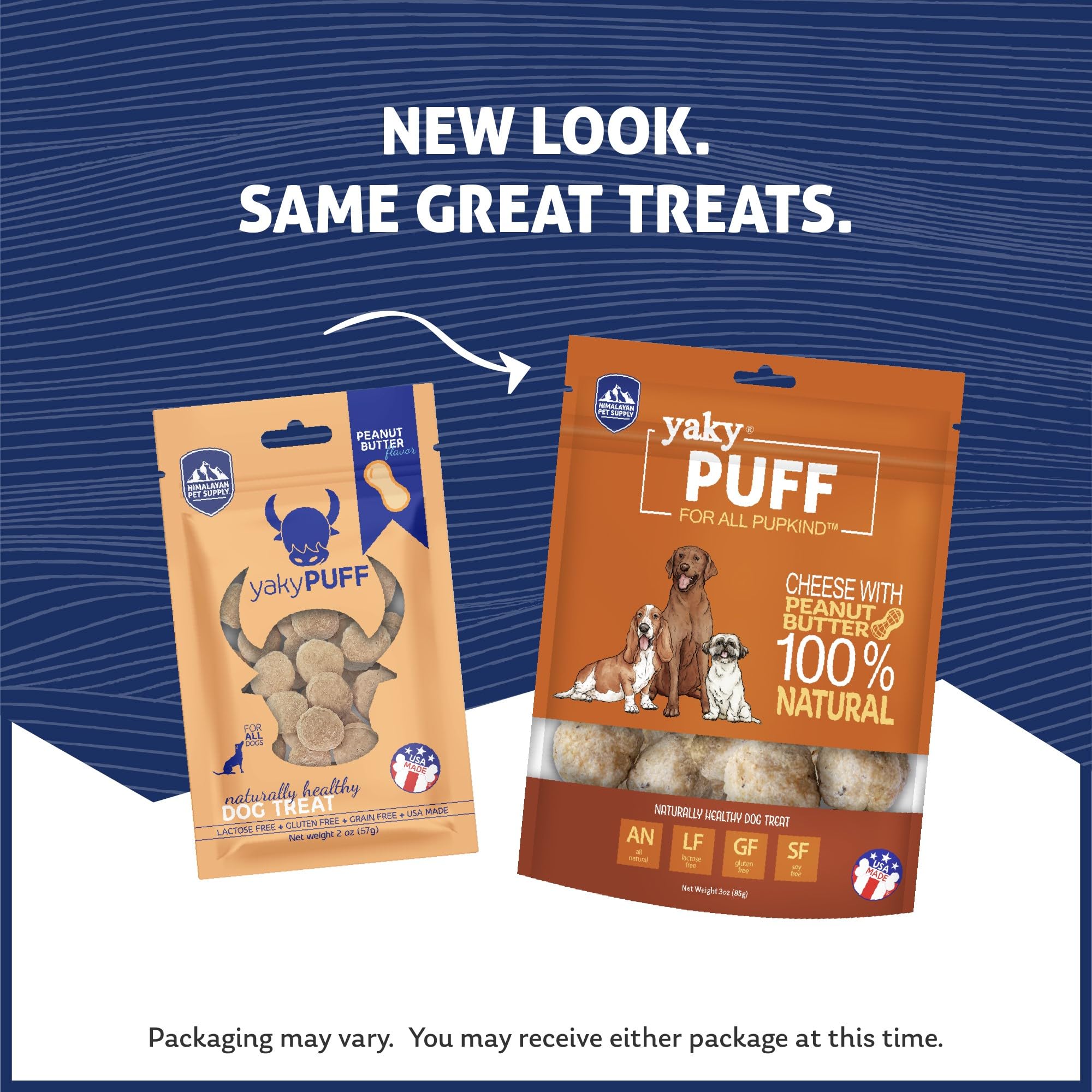 | yakyPUFF Himalayan Cheese Treats | Lactose Free | Gluten Free | Grain Free | USA MADE | For All Breeds | Peanut Butter Flavor