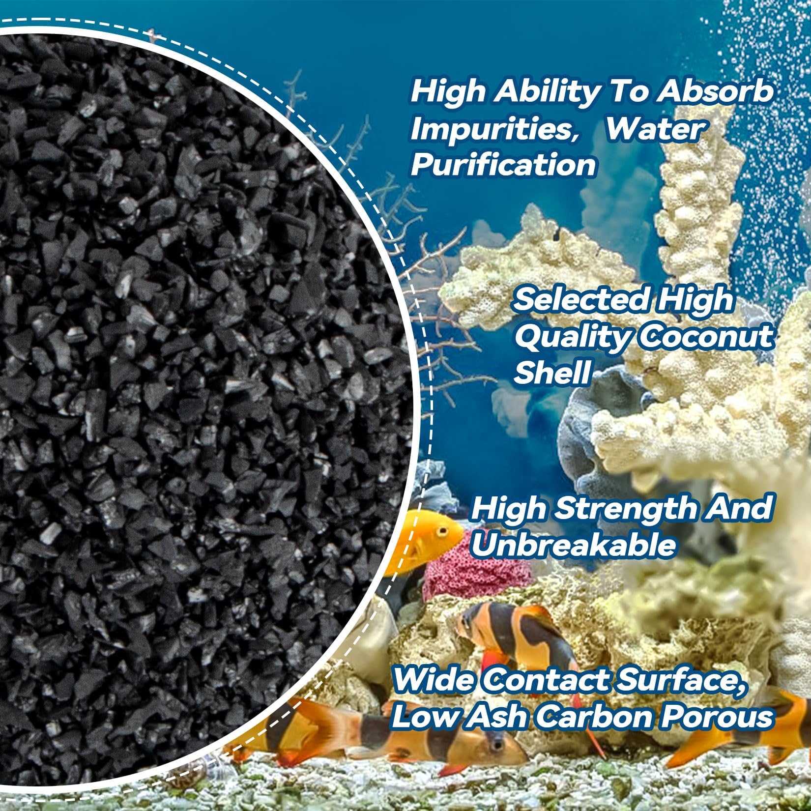 Maqihan 410G Activated Charcoal - Activated Carbon Aquarium Filter Media Charcoal Pellets For Fish Tank Supplies Media Bags For