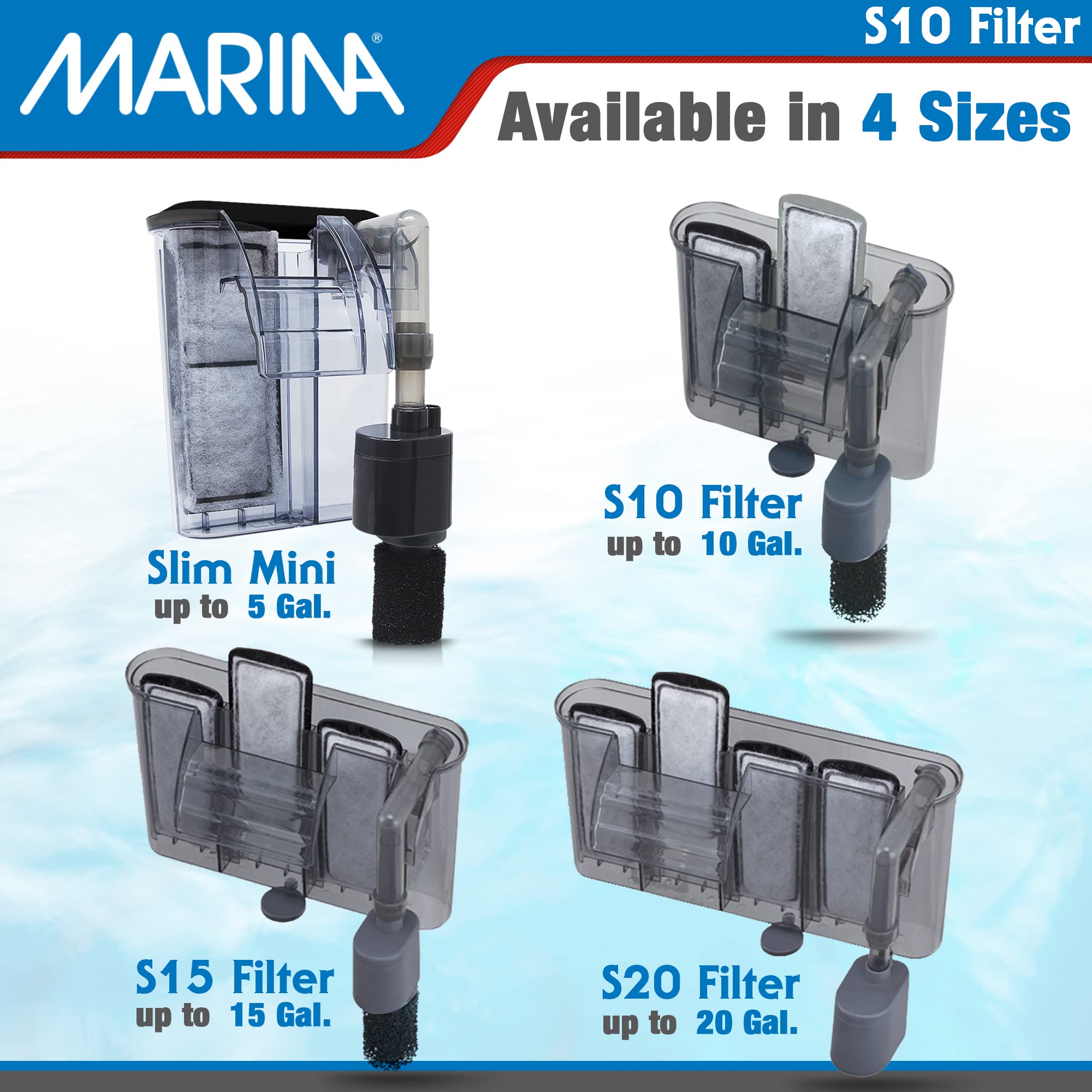 Marina S10 Power Filter, Up To 10 Gallons
