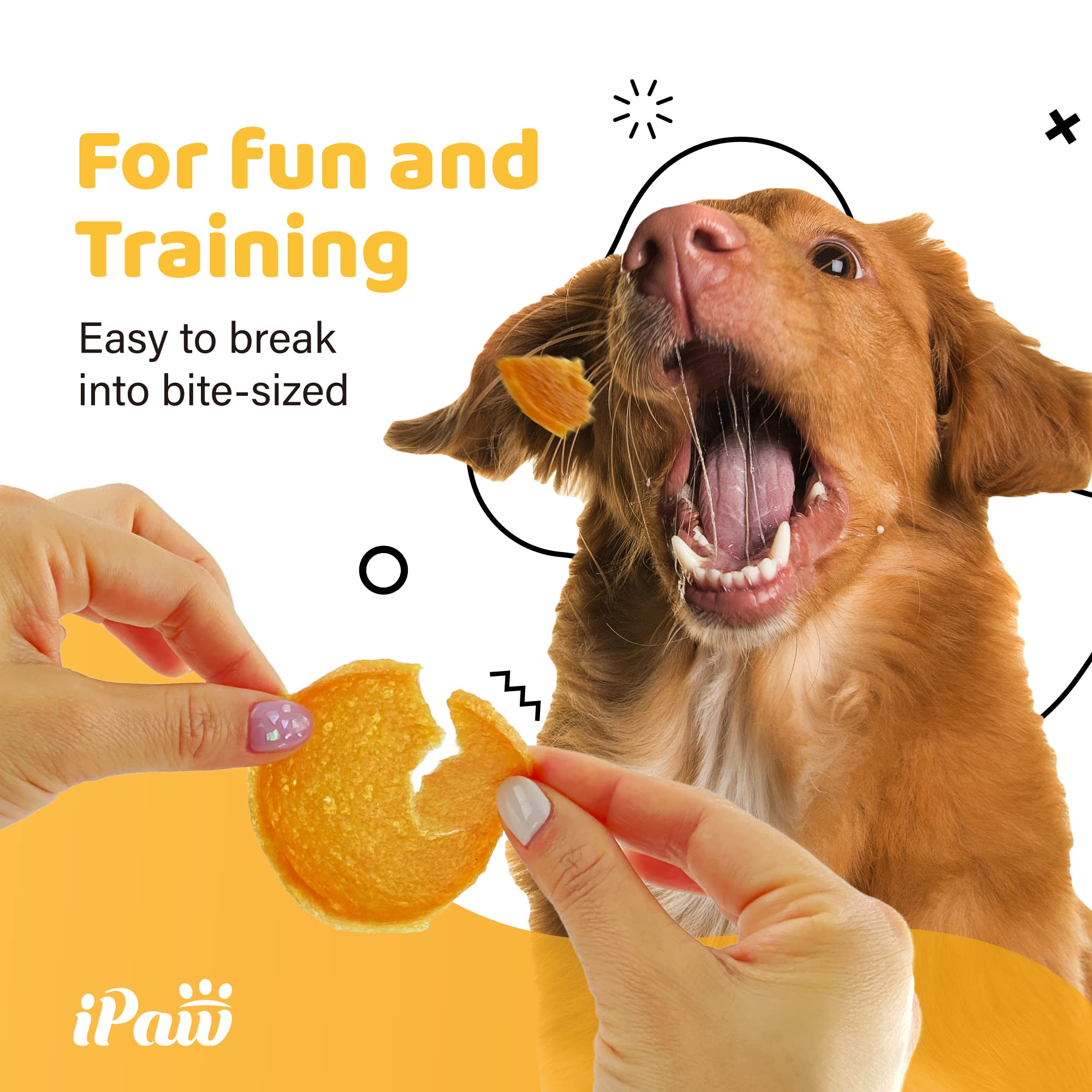 iPaw Chicken Chips Dog Treats for Puppy Training, All Natural Human Grade Dog Treat, Hypoallergenic, Easy to Digest (Chicken Chi