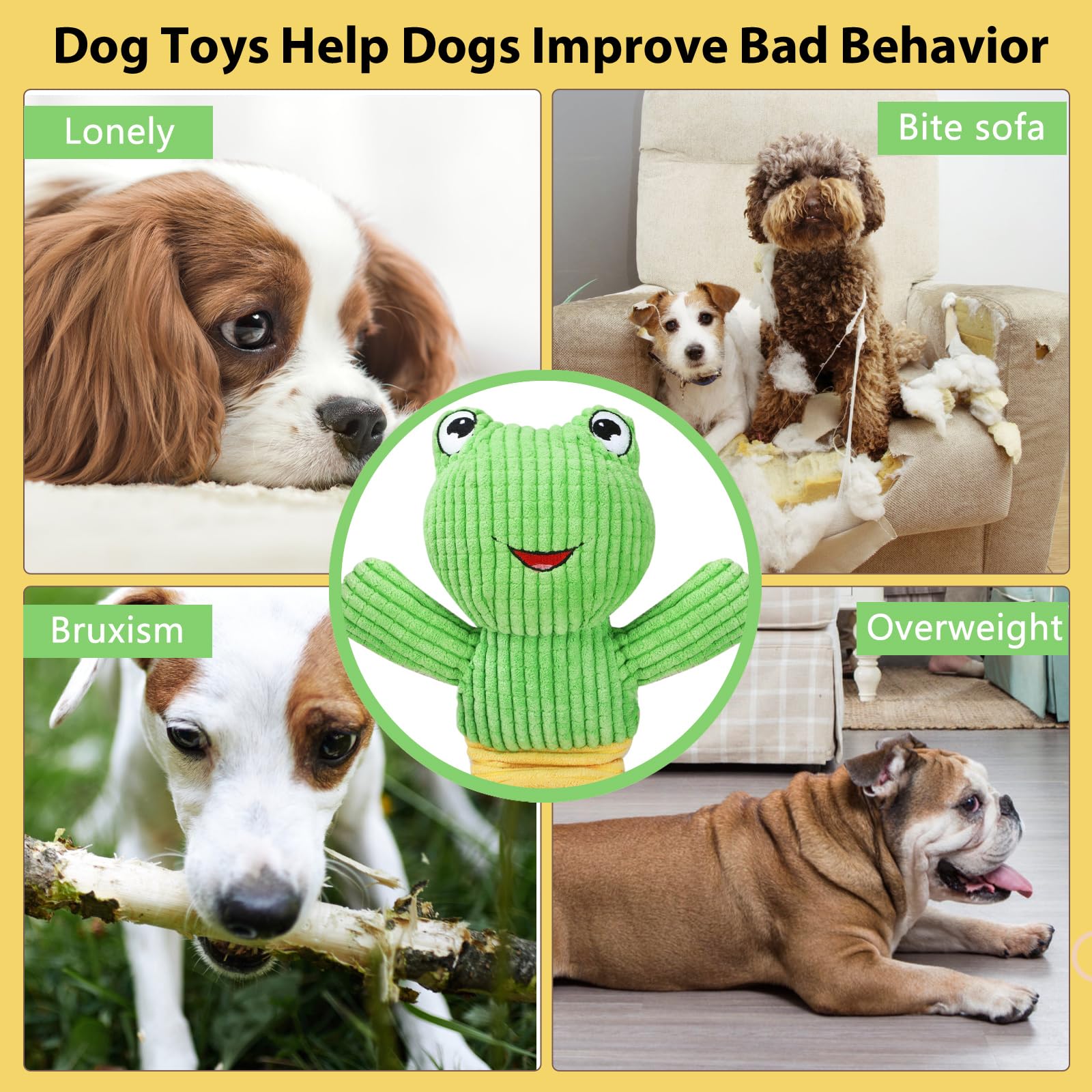 Letsmeet Dog Squeak Toys Durable Plush Dog Toy With Crinkle Paper, Tug Of War Pull Toys For Puppies, Interactive Dog Chew Toys F