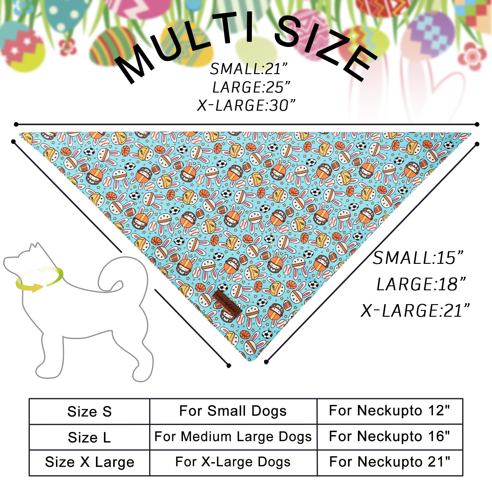 Unique Style Paws Dog Easter Bandanas 2Pcs Washable Cotton Triangle Sports Rabbit Egg Dog Scarfs For Small Medium Large Dogs And