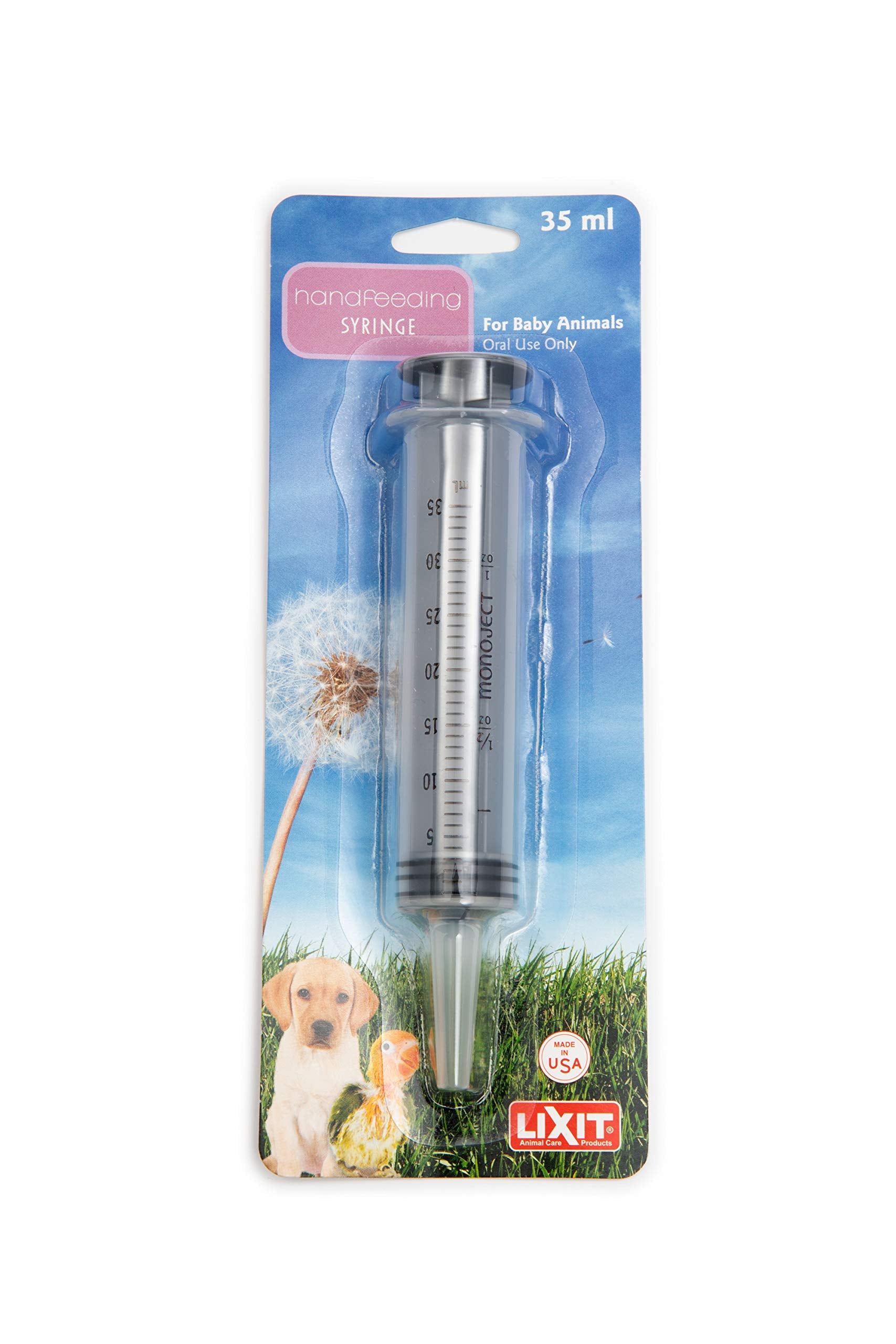 Lixit Hand Feeding Syringes for Puppies, Kittens, Rabbits and Other Baby Animals (35ML Pack of 2)
