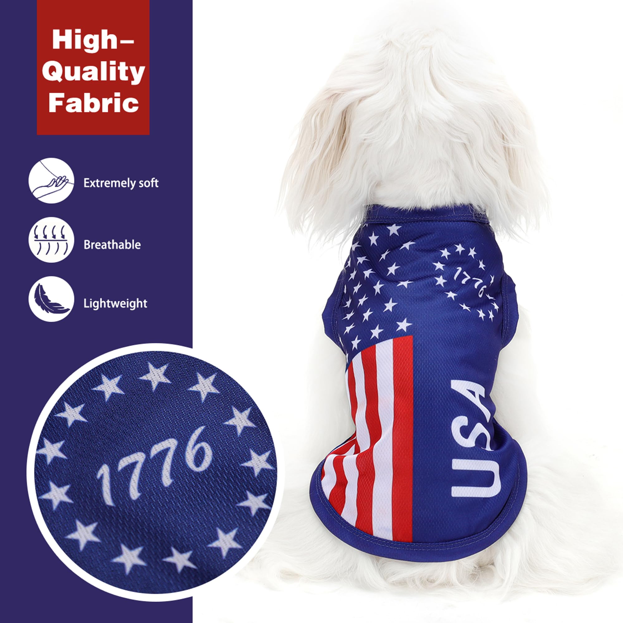 American Flag Inspired Dog Vest: Perfect Dog Shirt, Ideal Tank Top For Everyday Wear, Independence Day Celebrations Quality Mate