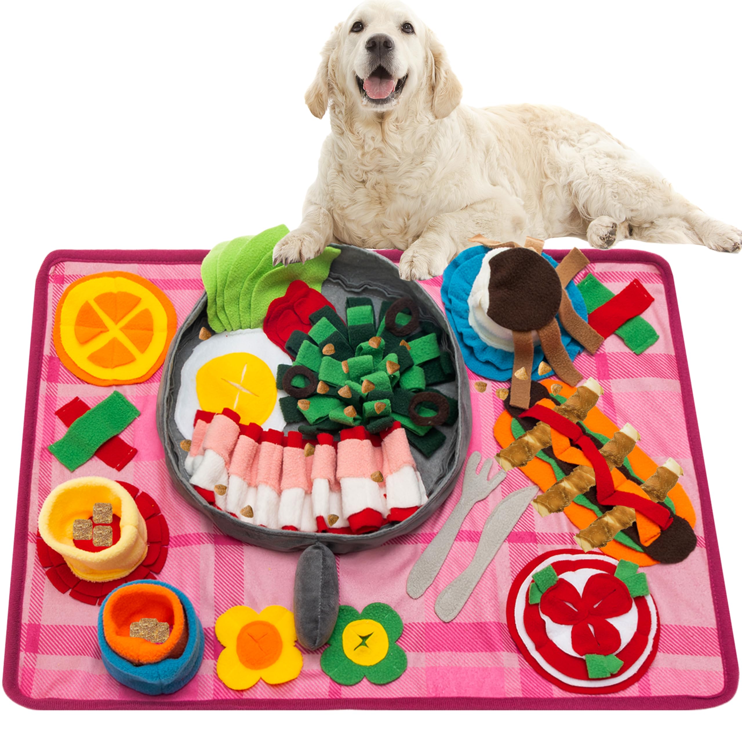 TUKOAW Snuffle Mat for Dogs, Interactive Slow Feeding Mat Toy for Small & Medium Dog, Puppy, Cat, Rabbit, Washable Encourages Fo