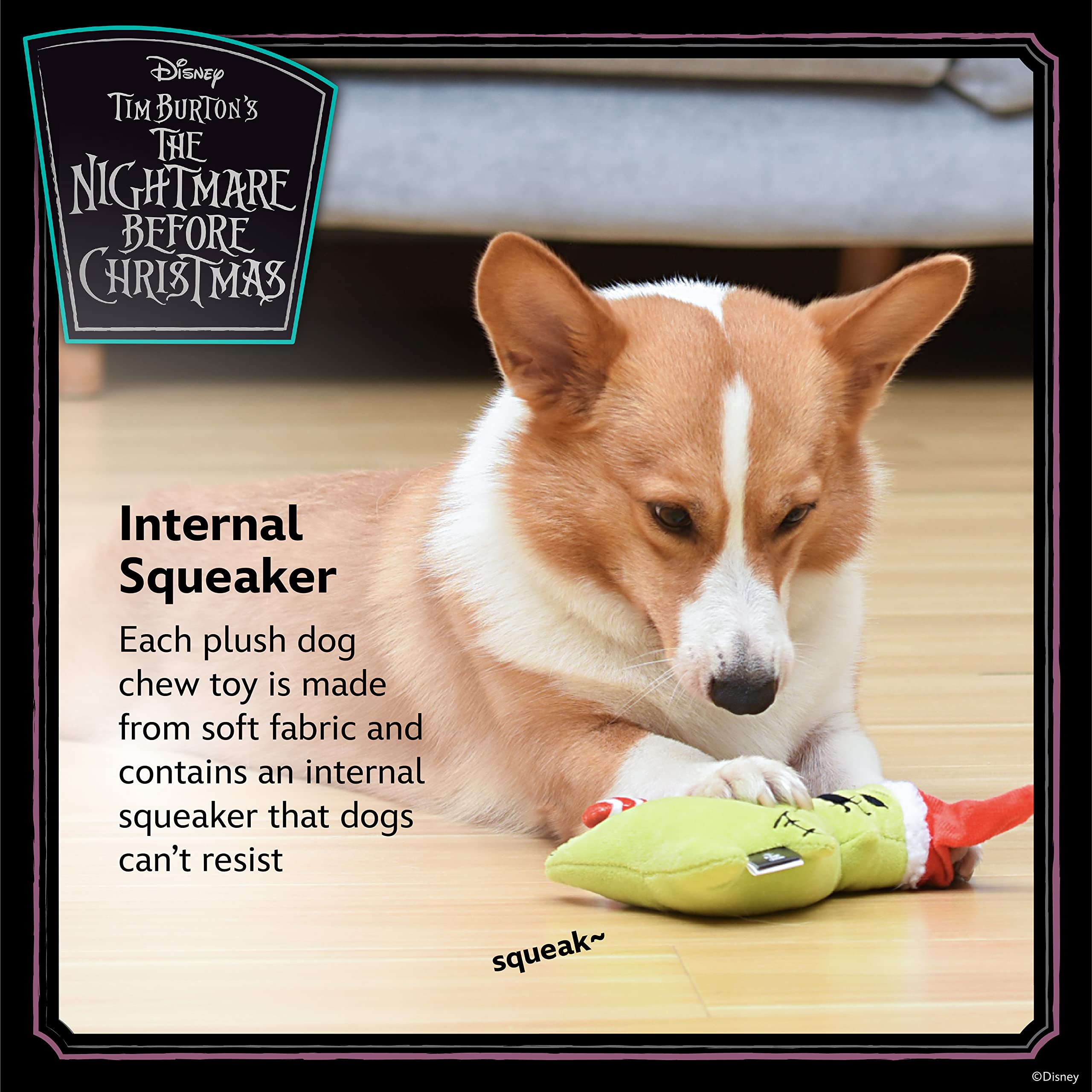 Disney For Pets Tim Burtons Nightmare Before Christmas 6    Holiday Oogie Boogie With Santa Hat Toy For Dogs | Nightmare Before