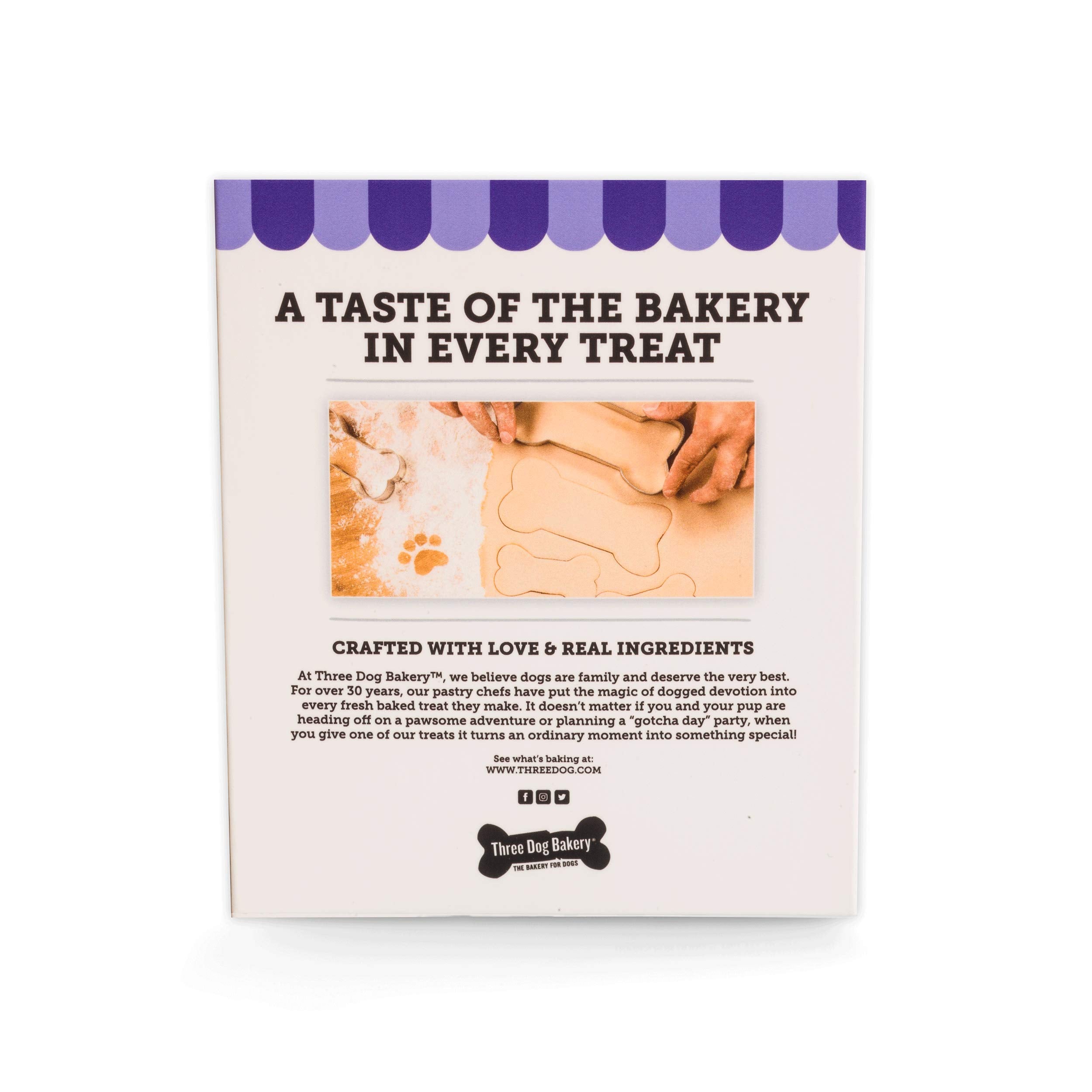 Three Dog Bakery Lickn Crunch! Golden & Vanilla Dog Sandwich Cookies, 20 Count - Dog Treat Cookies, Puppy Cookies with Real Ing