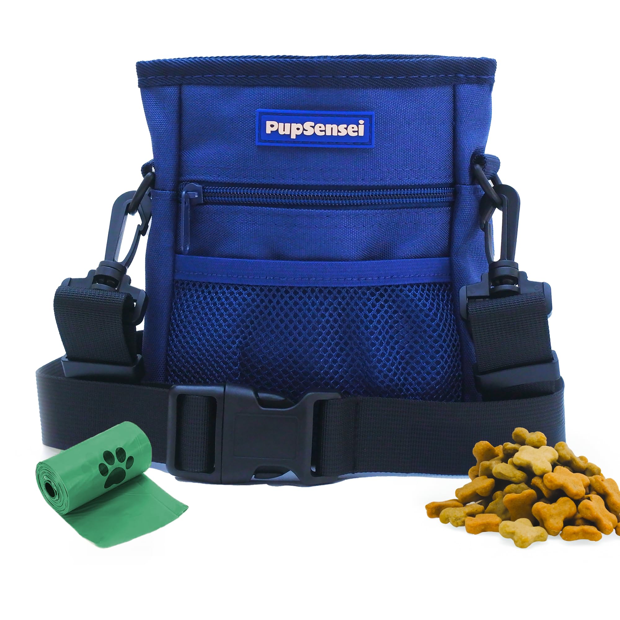 PupSensei Dog Treat Pouch, Durable Oxford Polyester, No-Spill Magnetic Closure, Treat Pouches for Pet Training with Metal Clip,