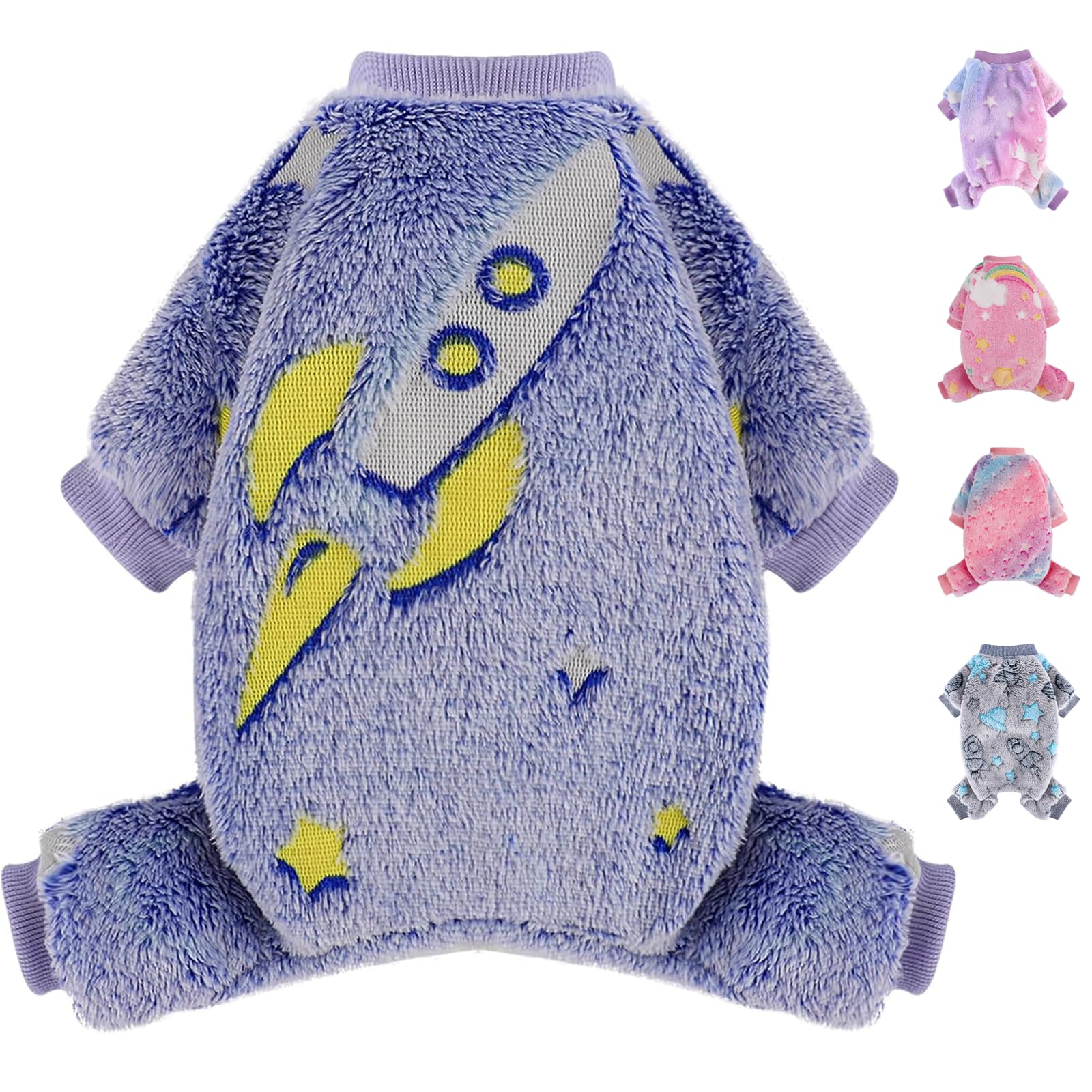 Dog Sweaters Small Girl Warm Fleece Pajamas, Cute Extra Small Dog Clothes, 4 Legs Puppy Jumpsuit Pjs Soft Stretchy Doggie Onesie