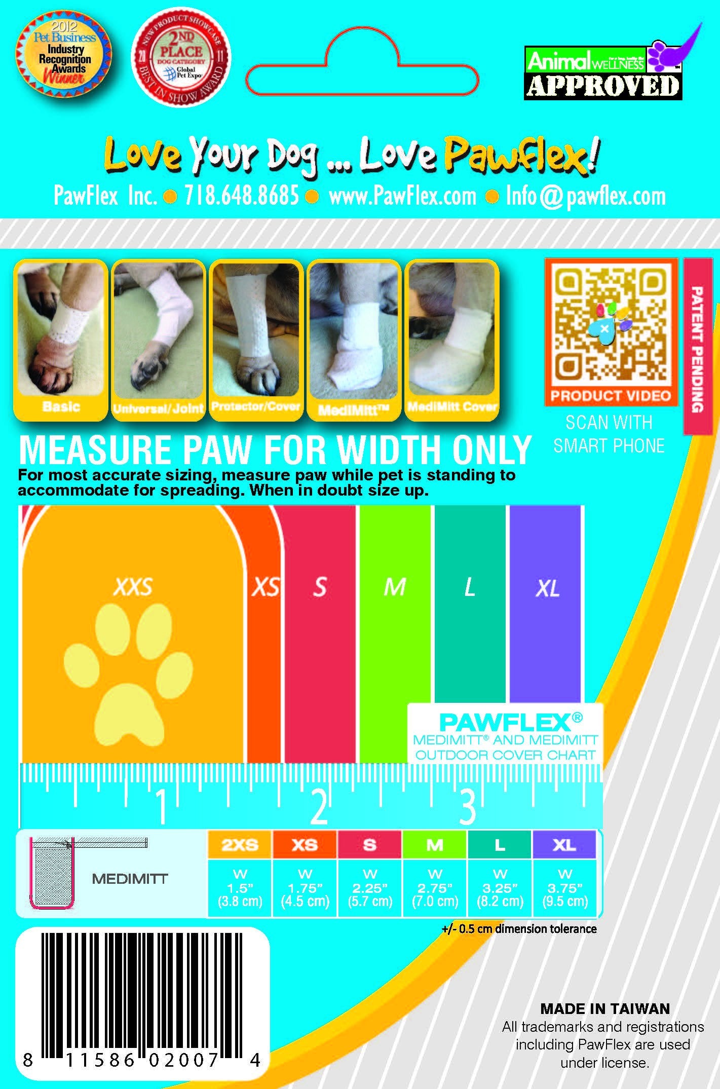 Pawflex Bandages Medimitt Bandages for Pets (Pack of 4) Large